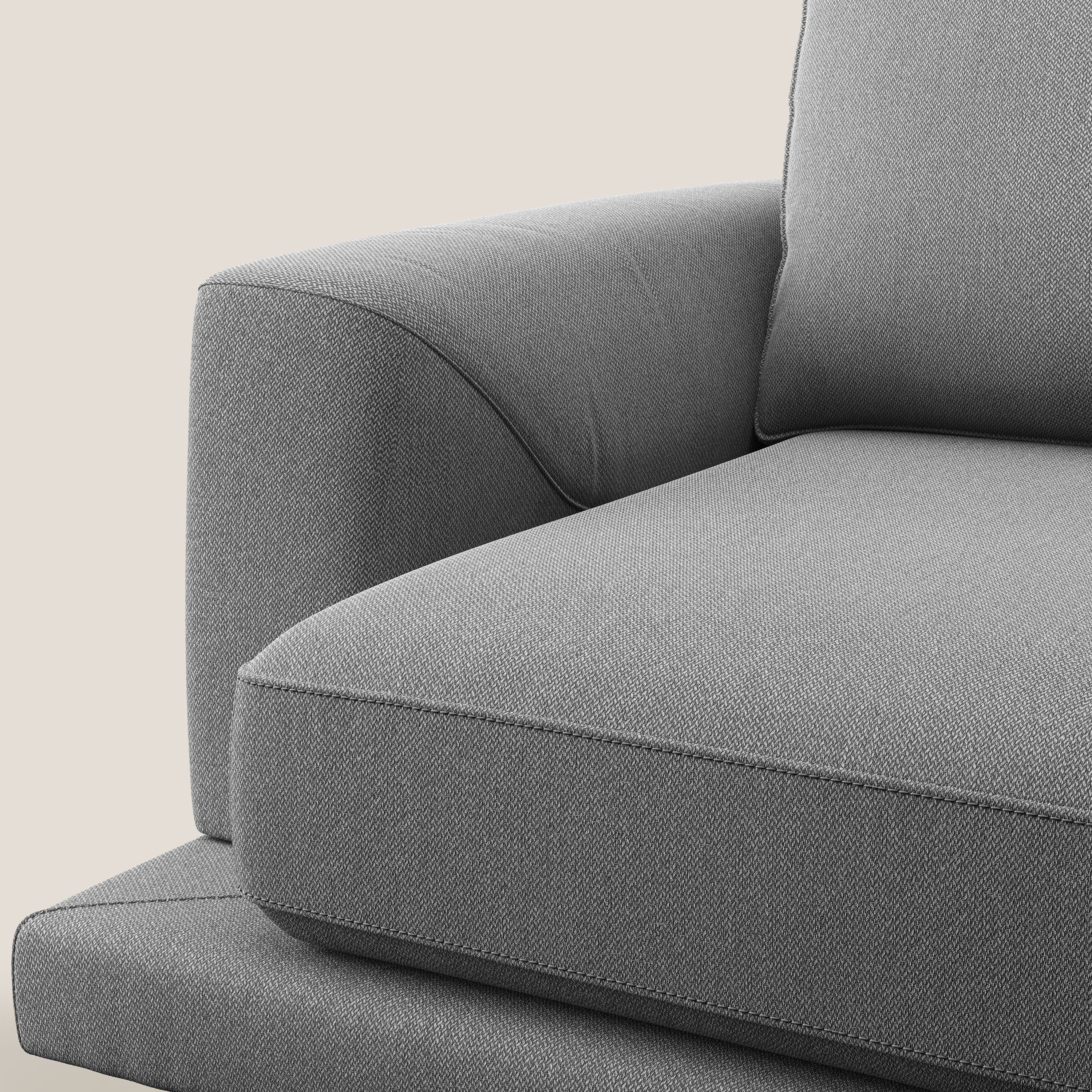 Dorian poltrona moderna in tessuto smacchiabile T05 grigio - divani.store