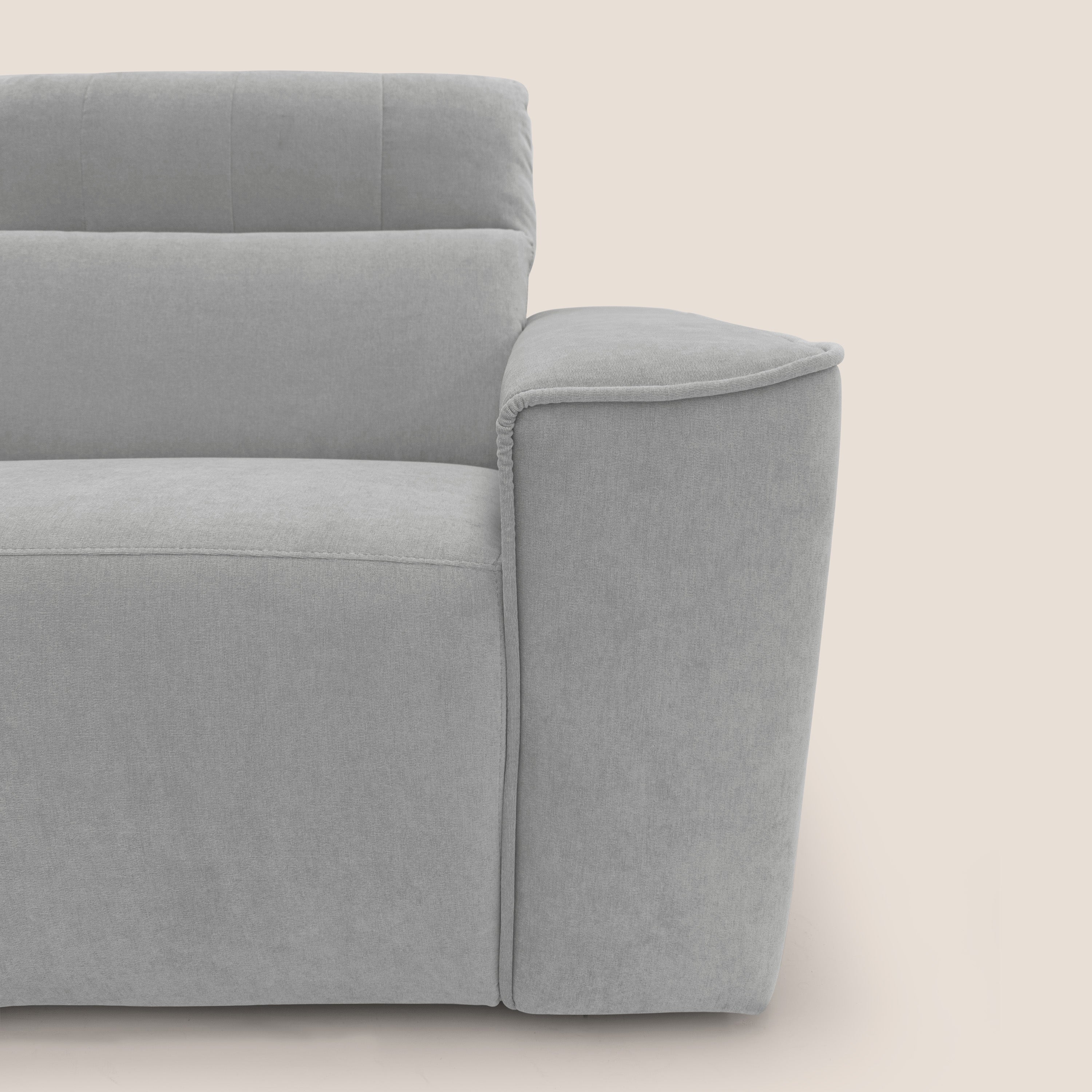 Clark Divano modulare angolare REVERSIBILE con opzione relax elettrico in tessuto smacchiabile impermeabile T17 grigio - divani.store