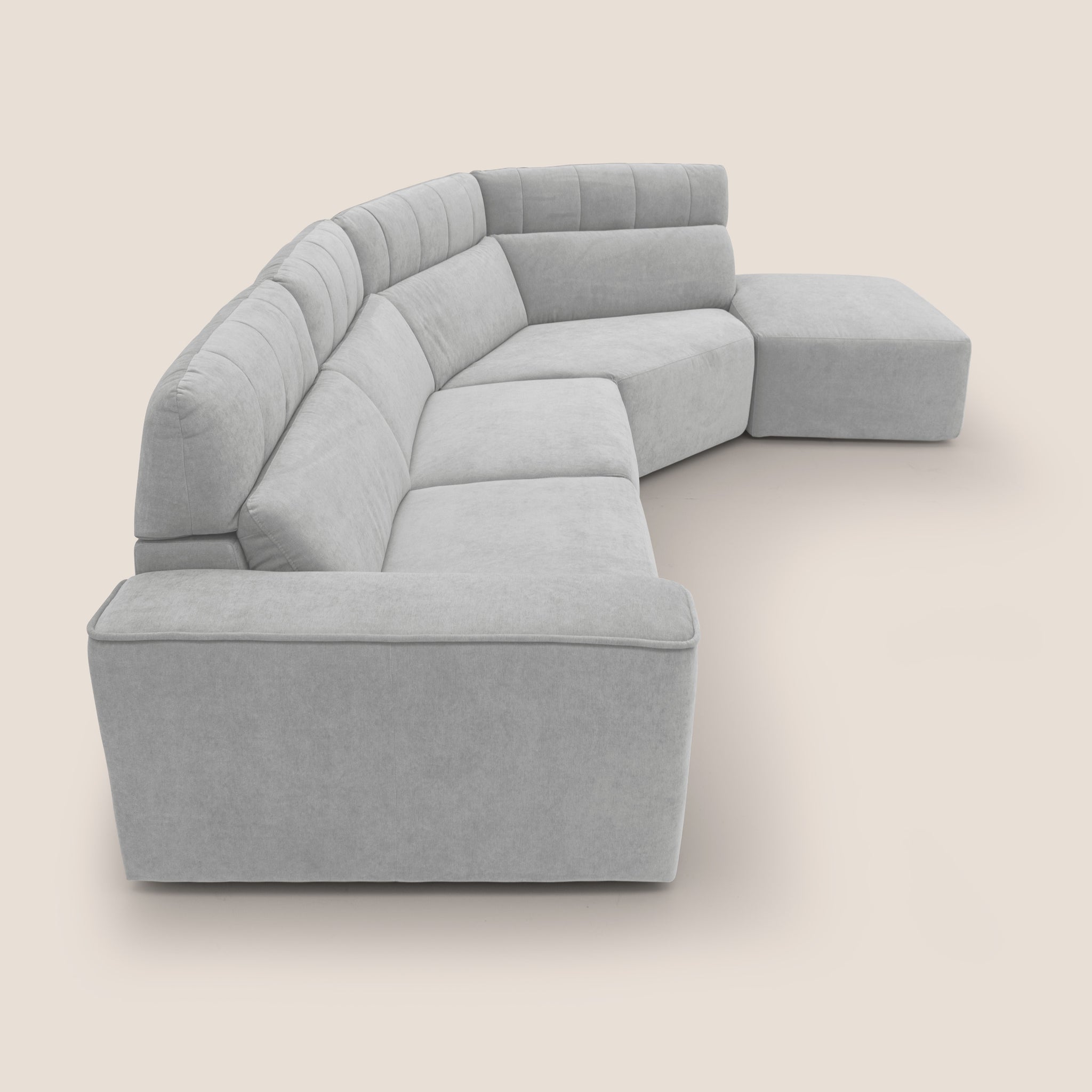 Clark Divano angolare con relax elettrico in tessuto smacchiabile impermeabile T17 GRIGIO