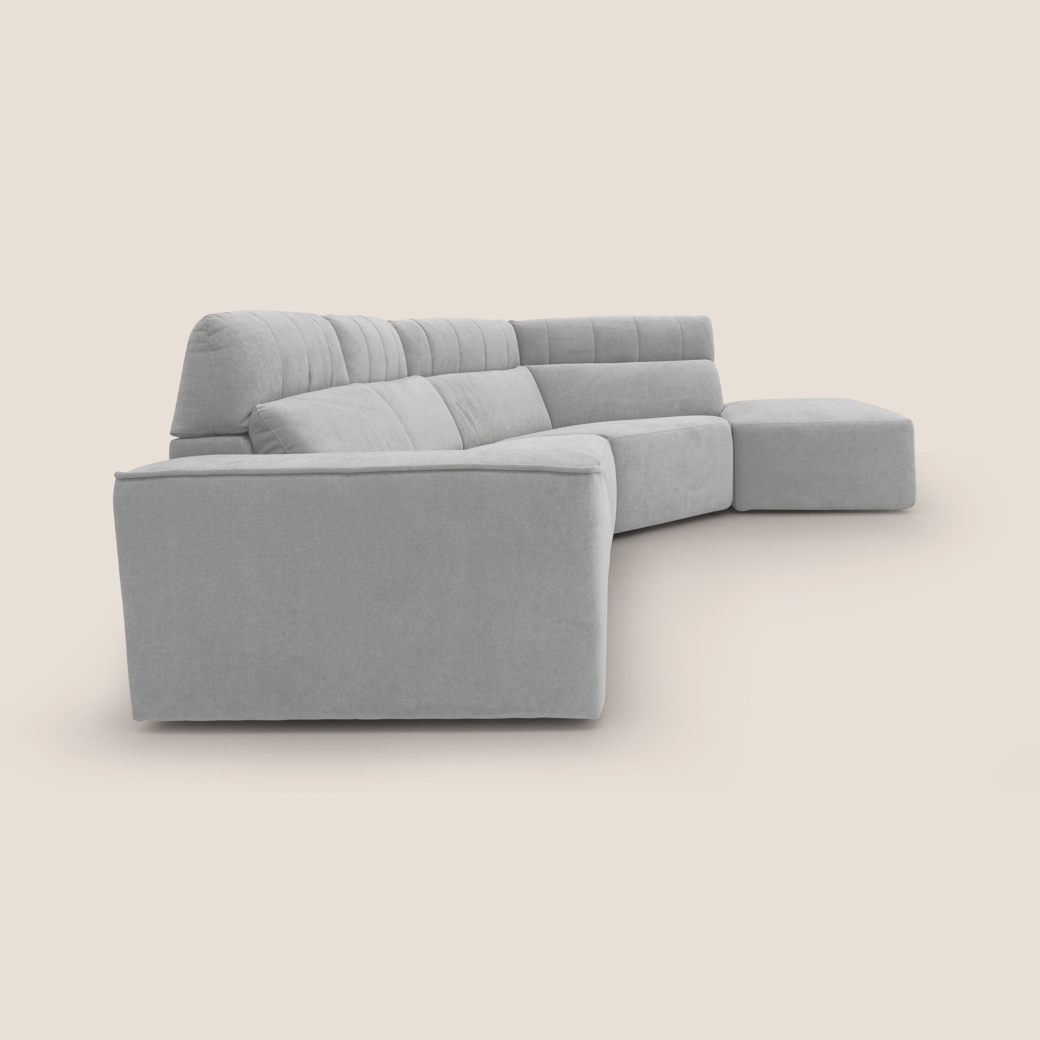 Clark Divano angolare con relax elettrico in tessuto smacchiabile impermeabile T17 GRIGIO