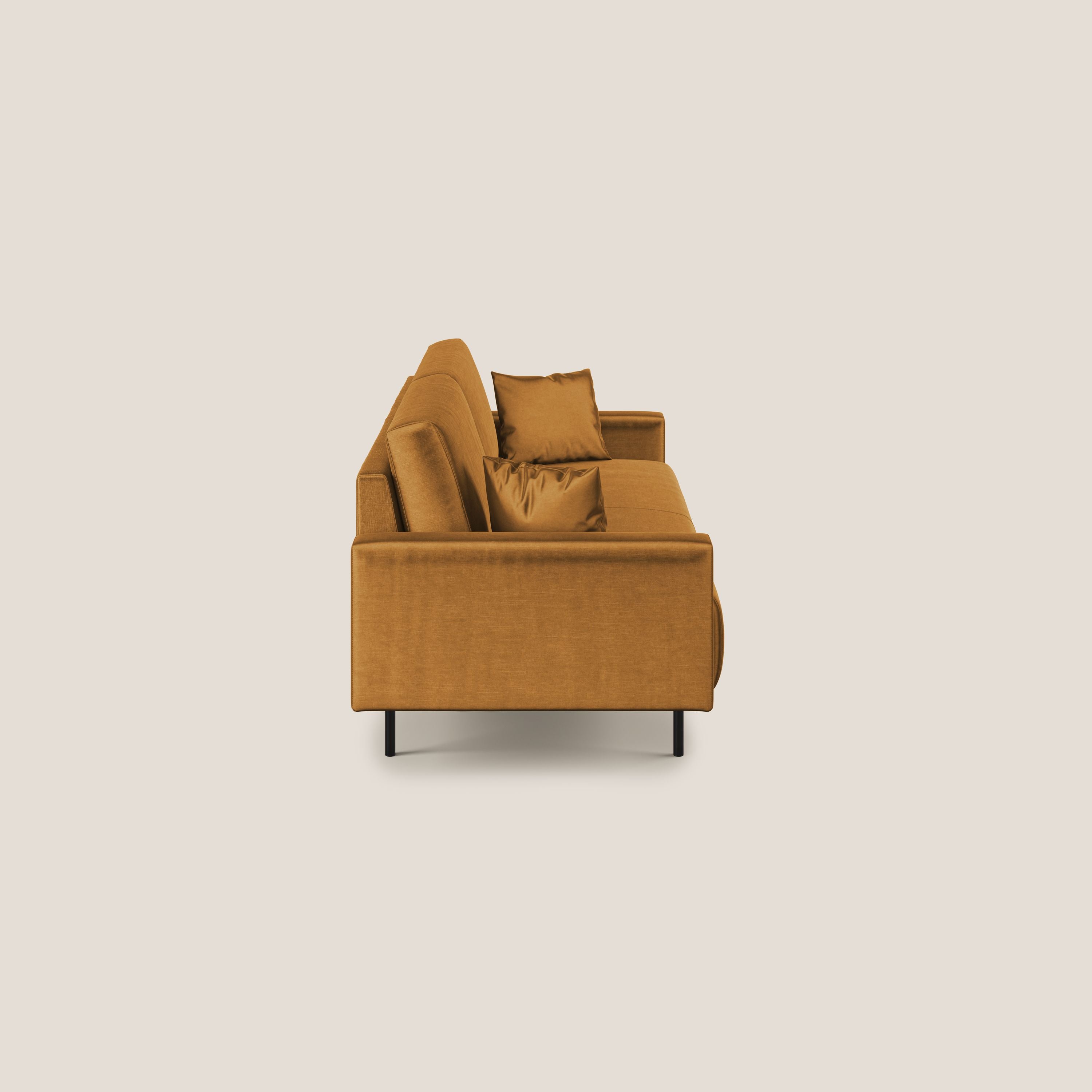Arthur divano moderno 162 cm in velluto morbido impermeabile T01 ORO - divani.store
