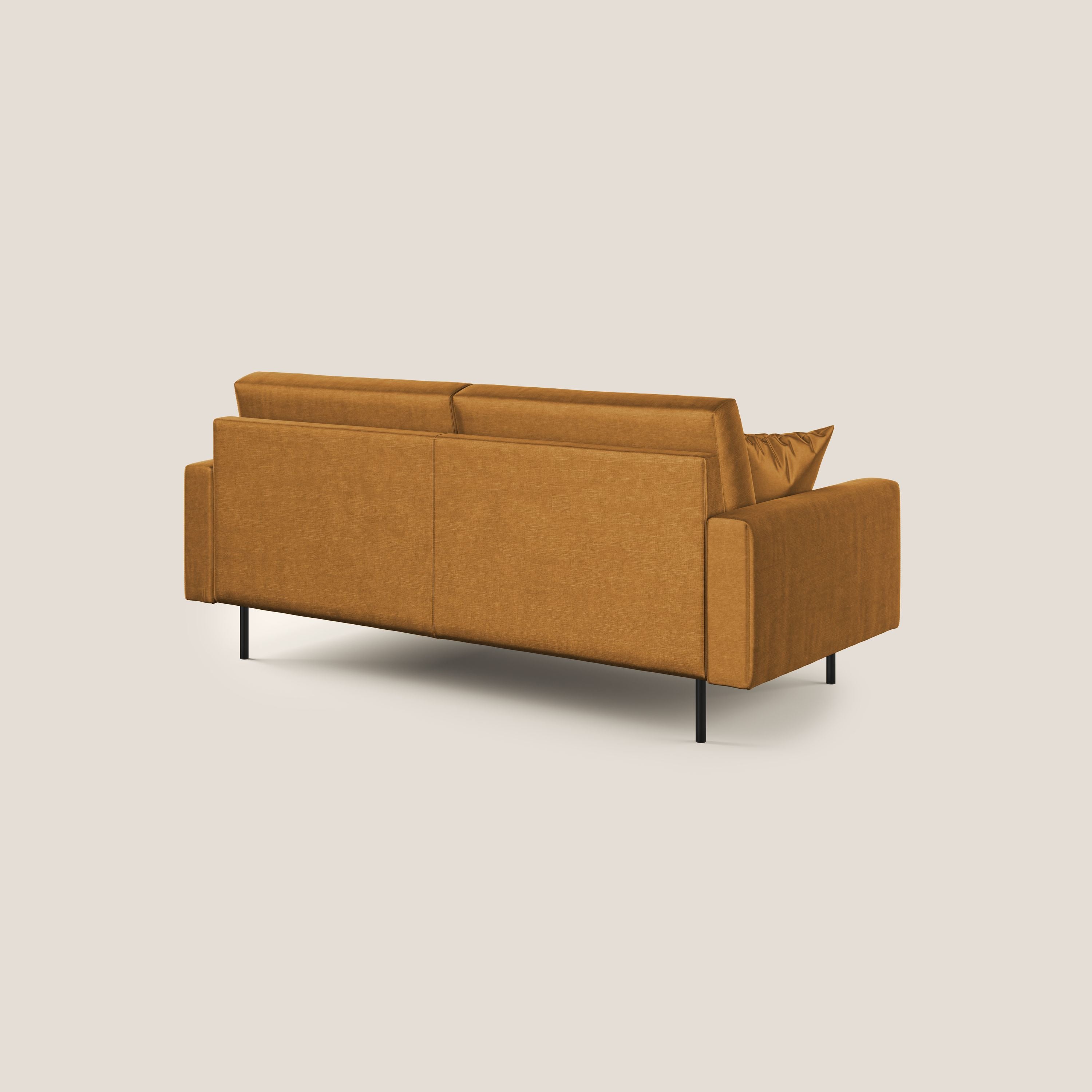 Arthur divano moderno 162 cm in velluto morbido impermeabile T01 ORO - divani.store