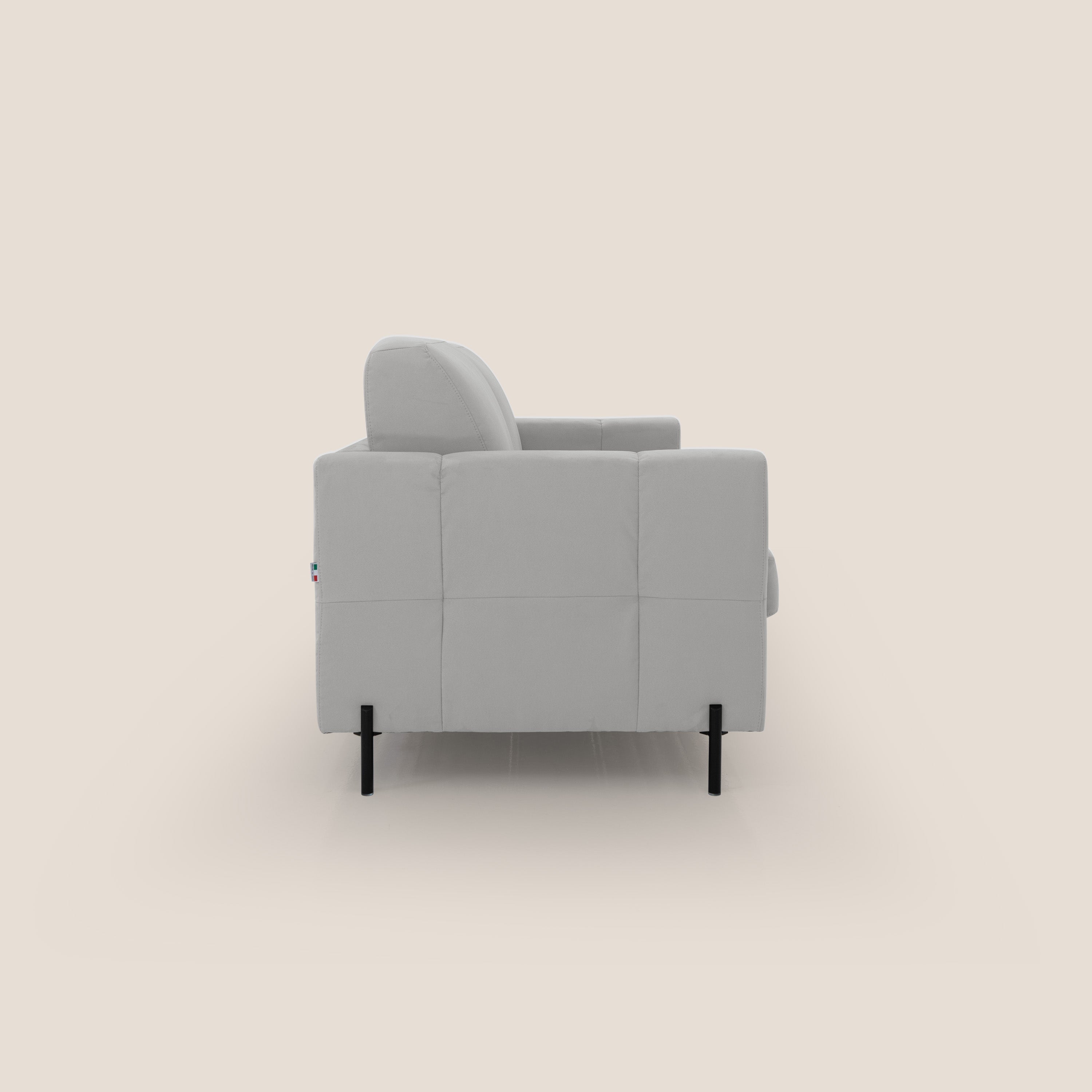 Ortensia divano letto materasso H18 cm con piedi alti in elegante microfibra smacchiabile T11 - divani.store