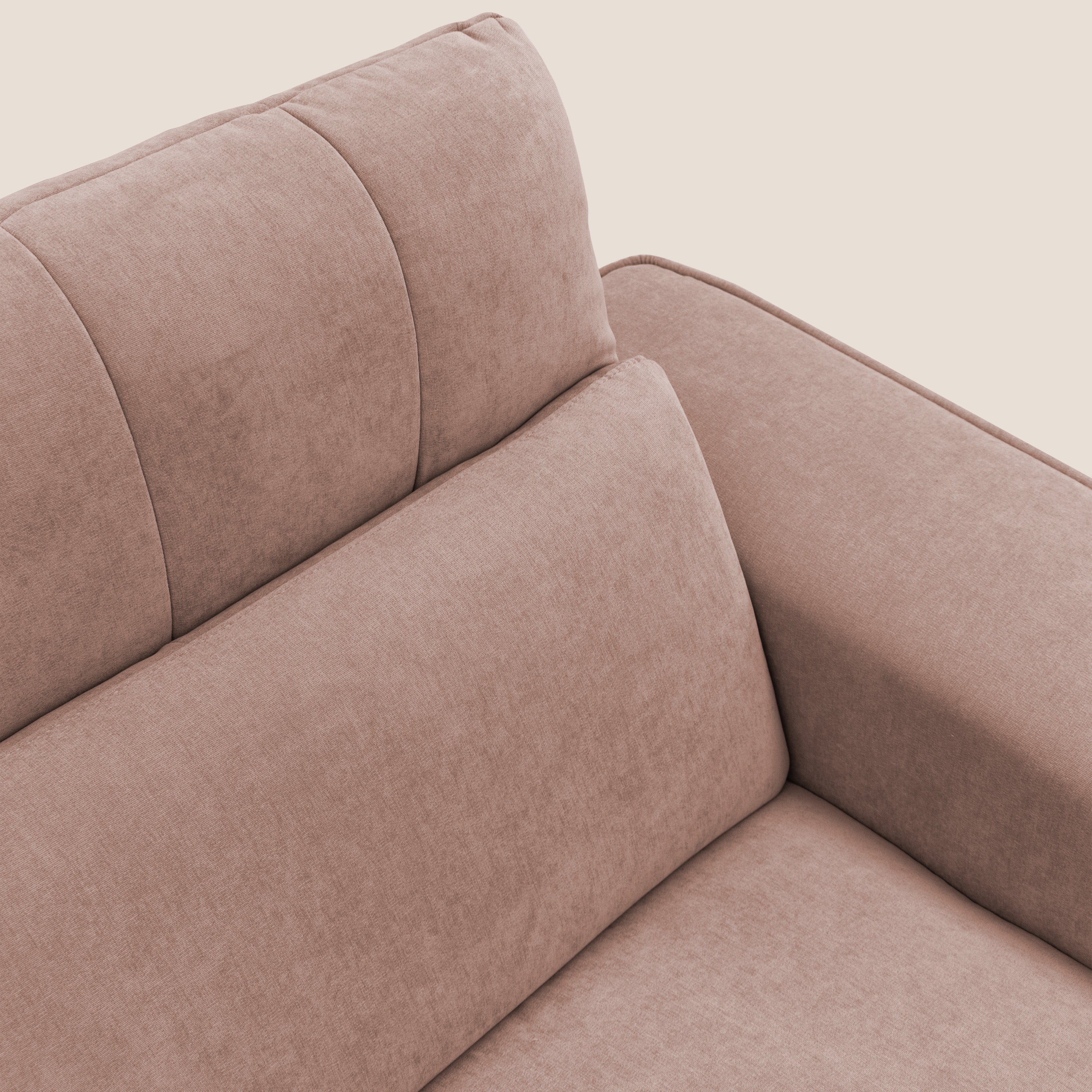 Clark Divano angolare con opzione relax elettrico in tessuto smacchiabile impermeabile T17 rosa - divani.store