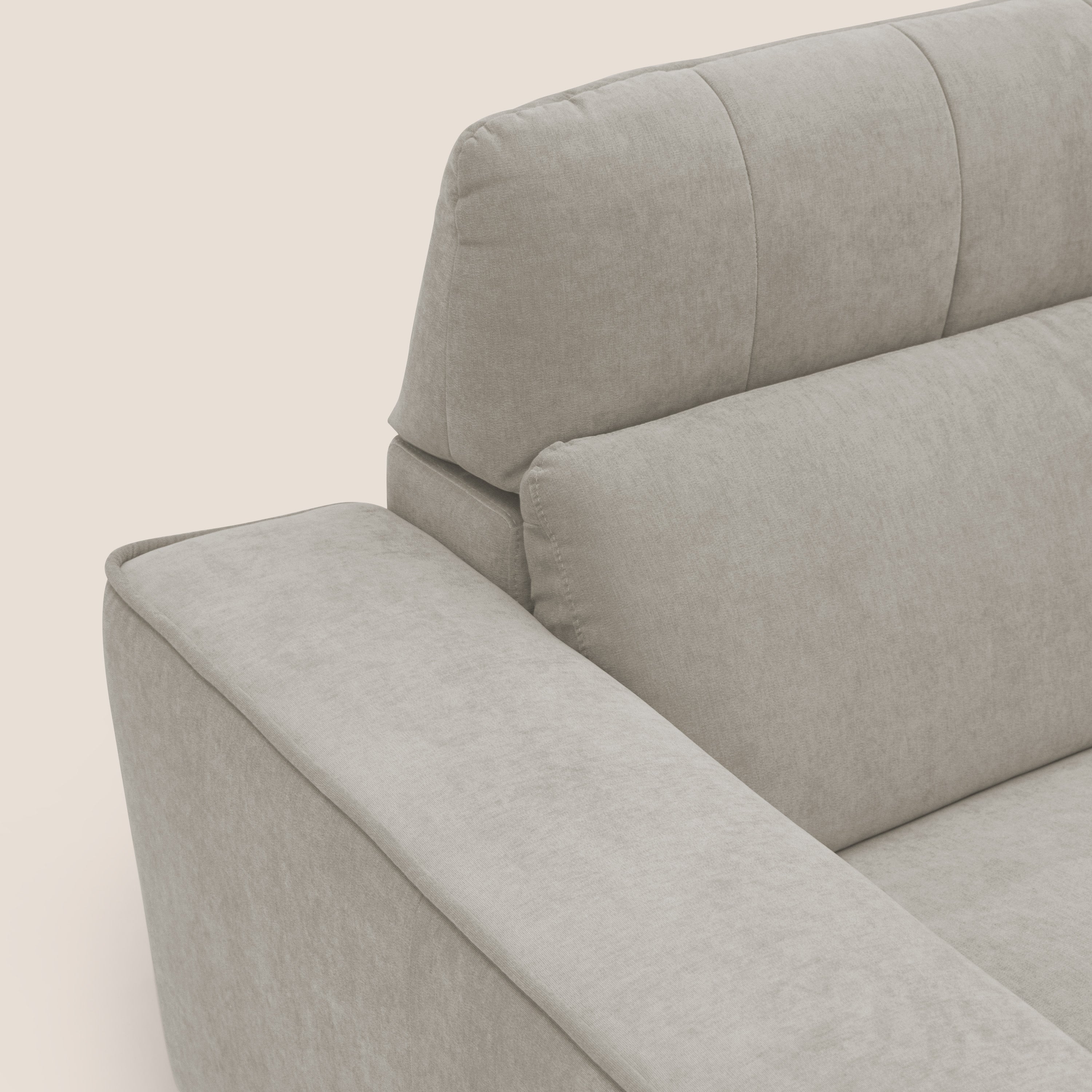Clark Divano angolare con opzione relax elettrico in tessuto smacchiabile impermeabile T17 panna - divani.store