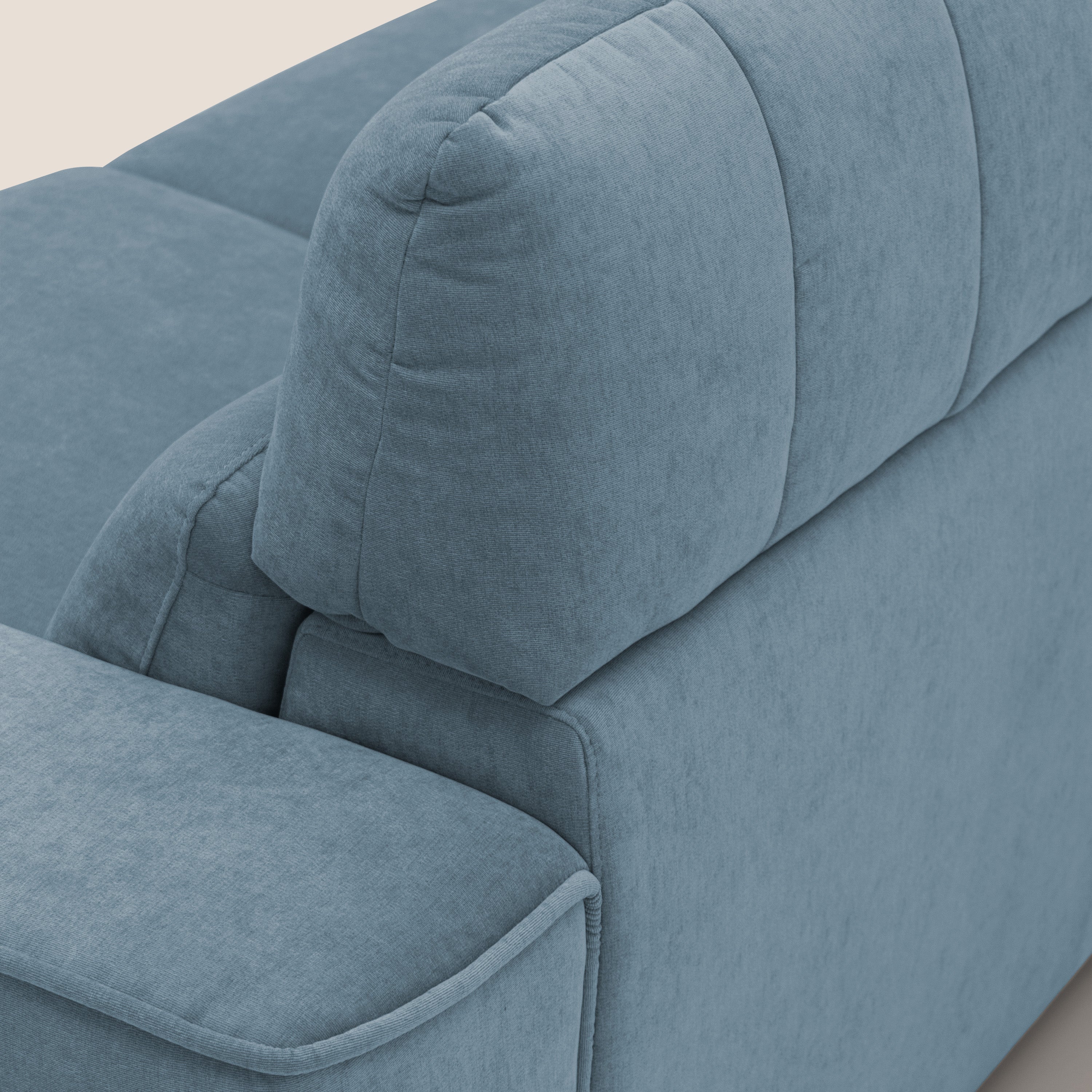 Clark Divano angolare con opzione relax elettrico in tessuto smacchiabile impermeabile T17 carta da zucchero - divani.store