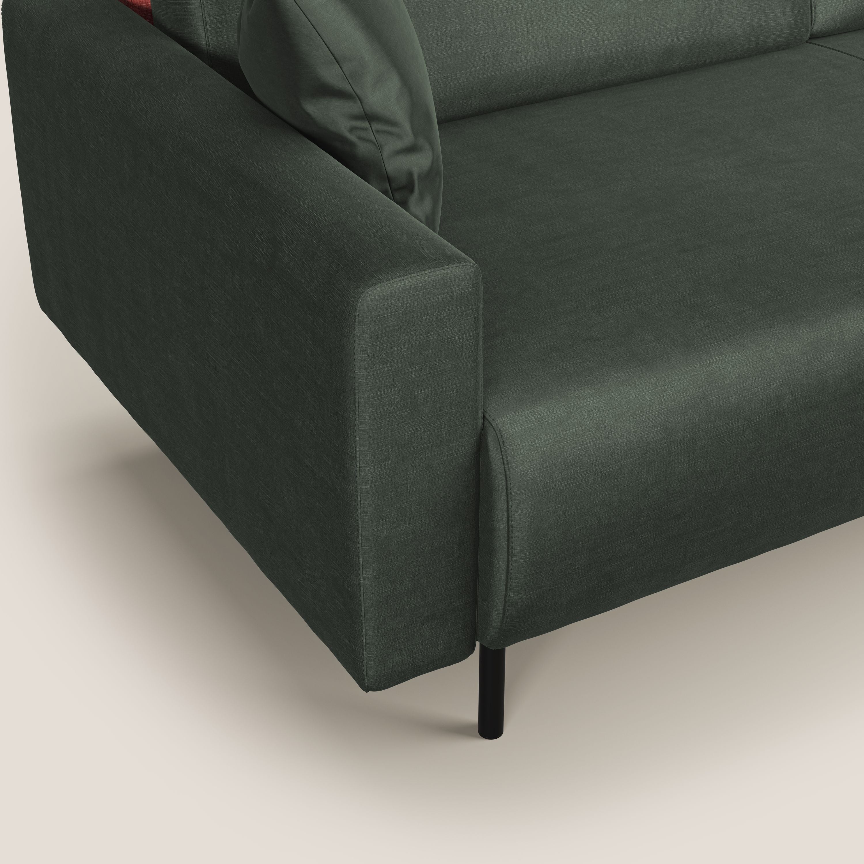 Arthur divano moderno angolare in velluto morbido impermeabile T01 verde - divani.store