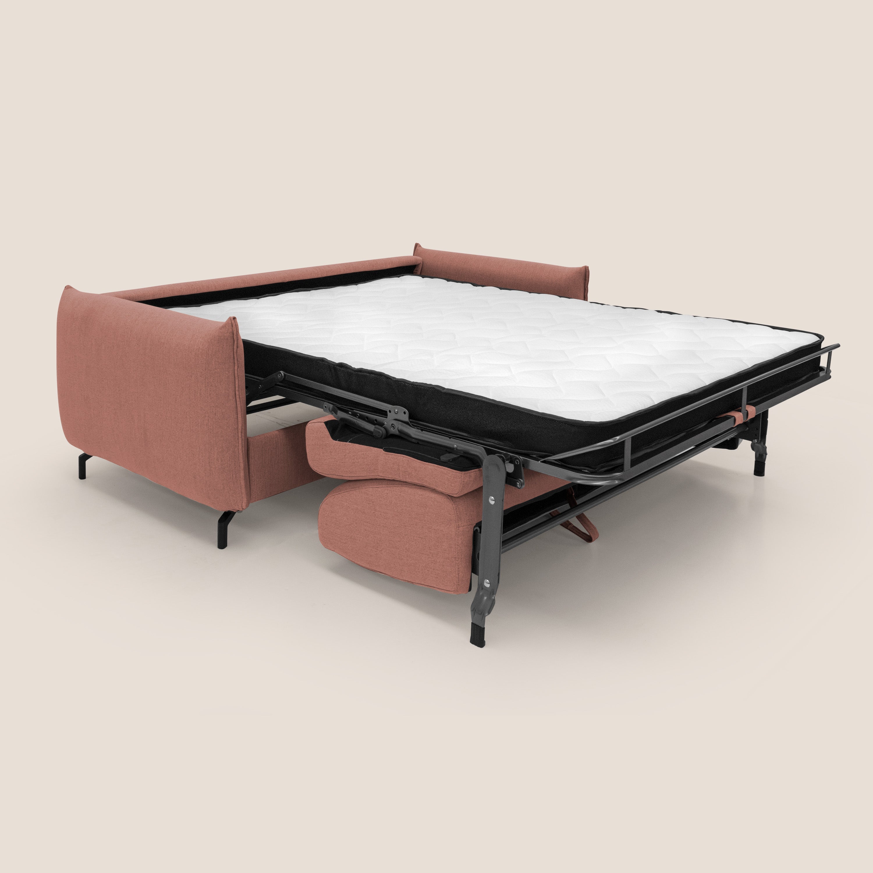 Scarlet divano letto in tessuto misto cotone impermeabile T19 salmone - divani.store