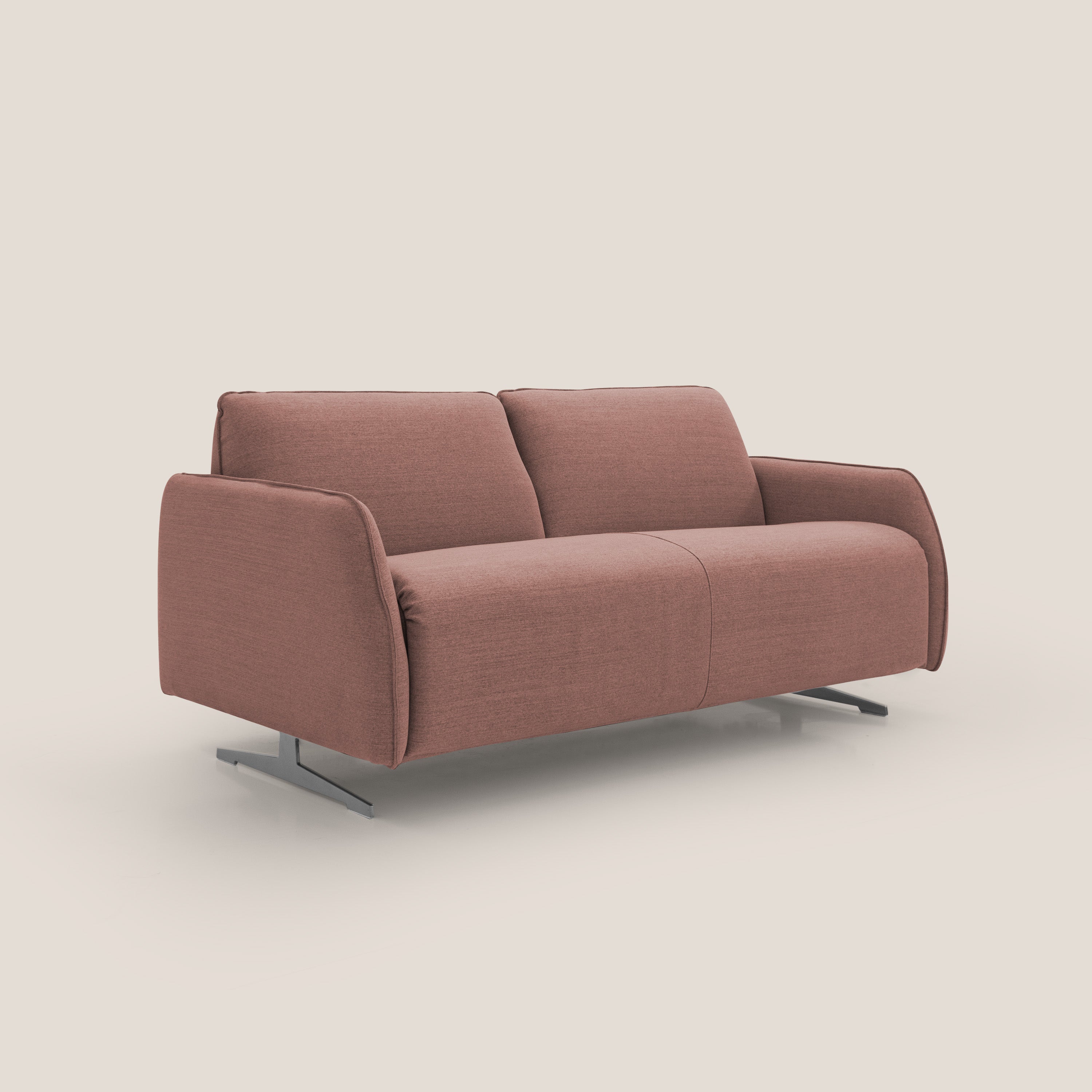 Texas Divano letto matrimoniale moderno in tessuto impermeabile T19 salmone - divani.store
