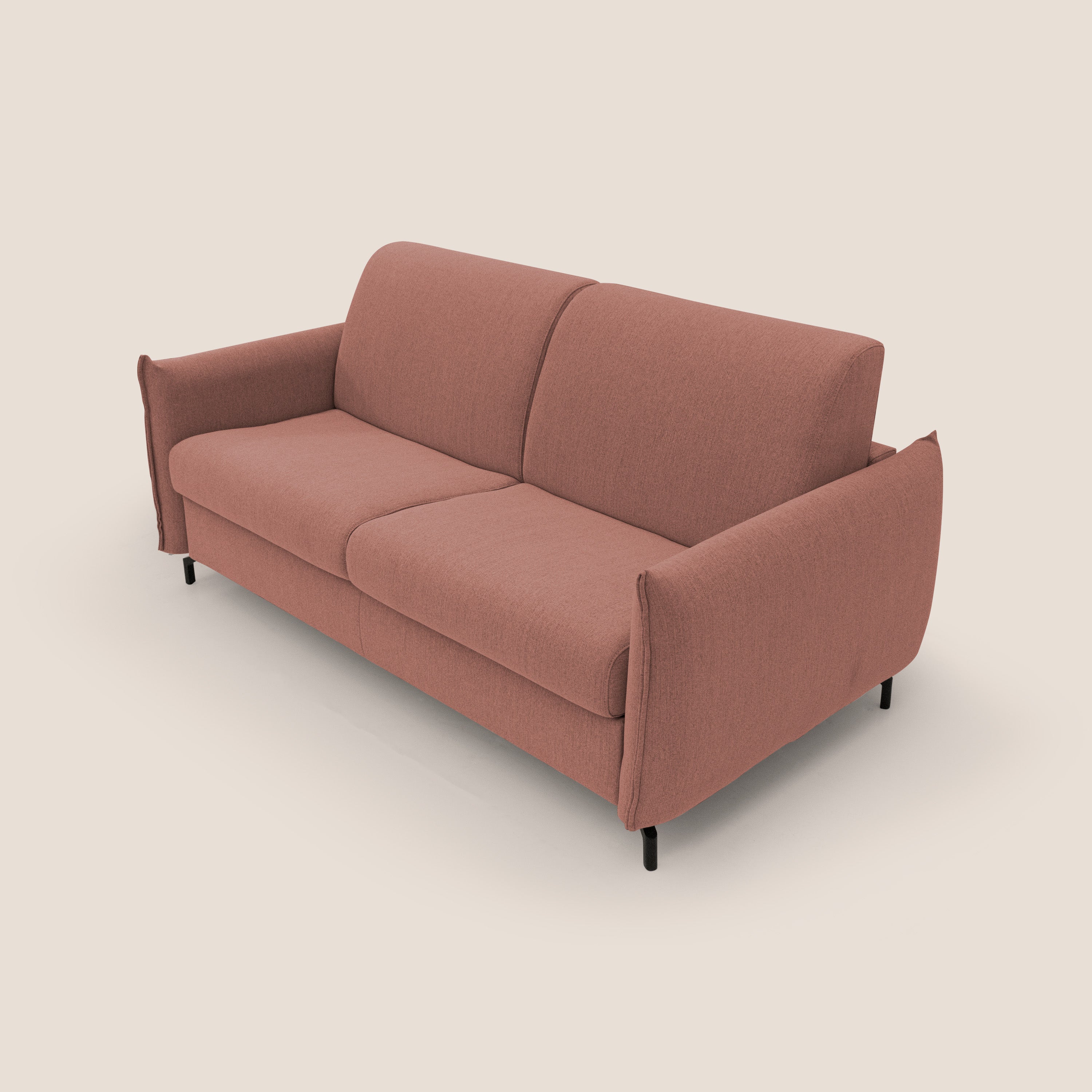 Scarlet divano letto in tessuto misto cotone impermeabile T19 salmone - divani.store