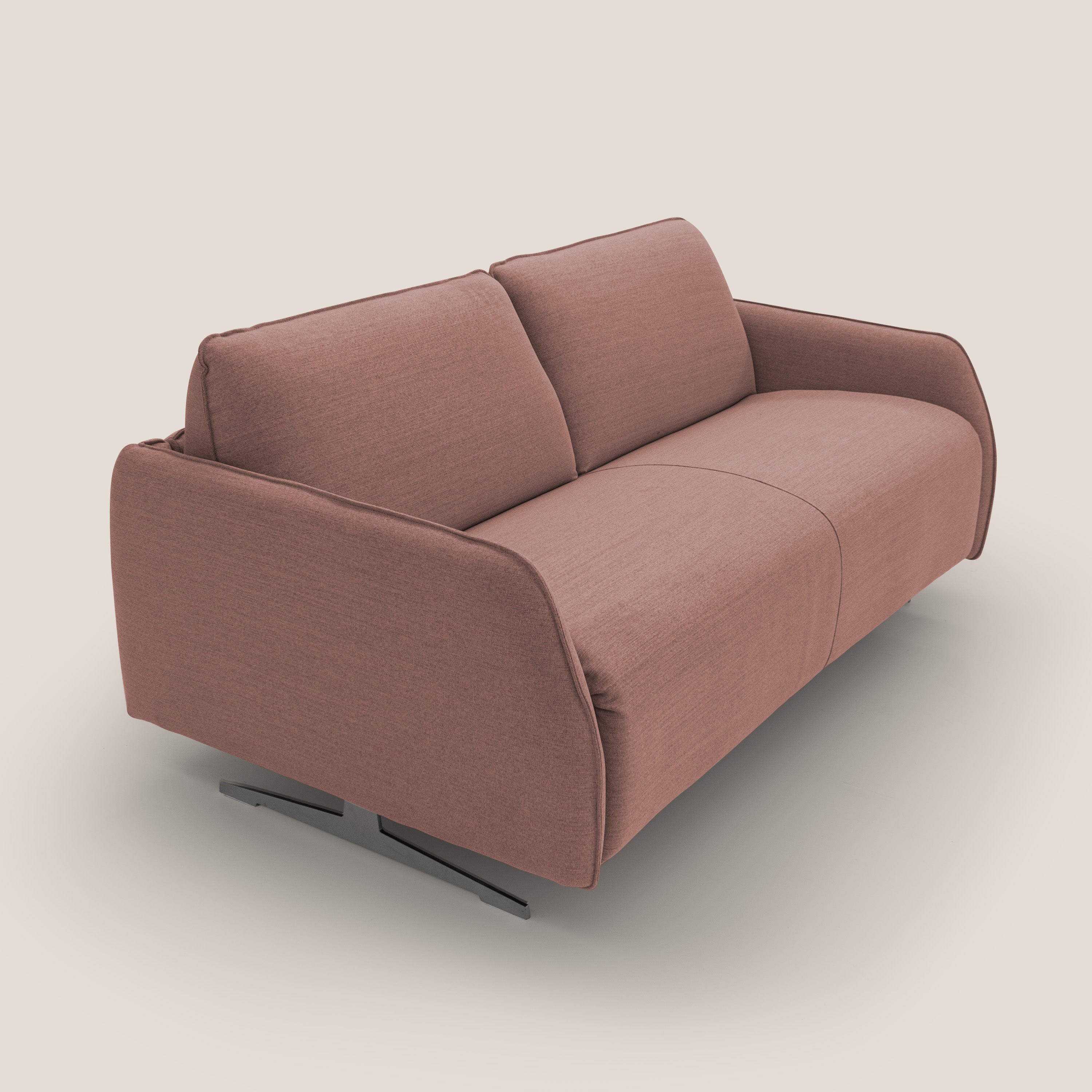 Texas Divano letto matrimoniale moderno in tessuto impermeabile T19 salmone - divani.store