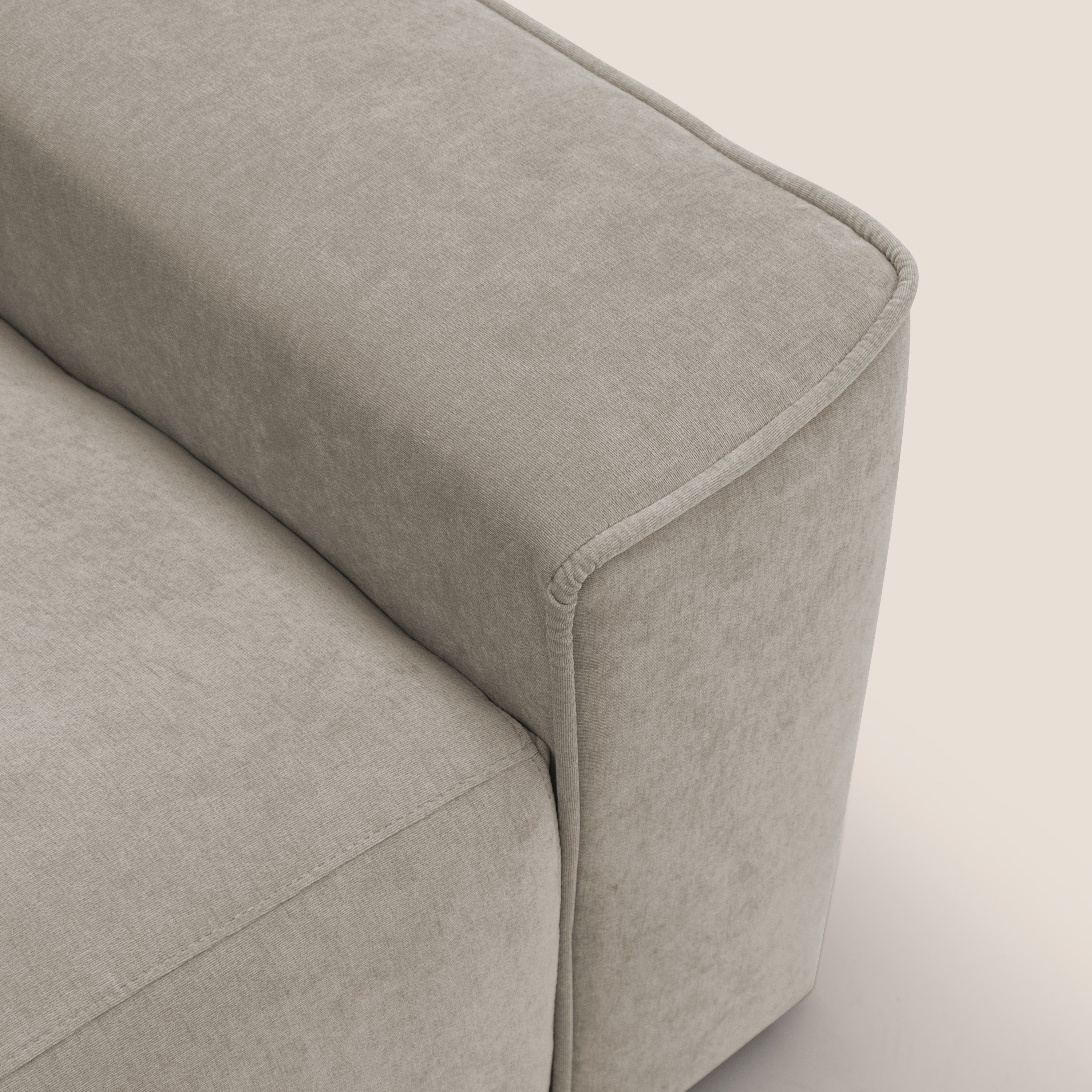 Clark Divano modulare angolare REVERSIBILE con opzione relax elettrico in tessuto smacchiabile impermeabile T17 beige - divani.store