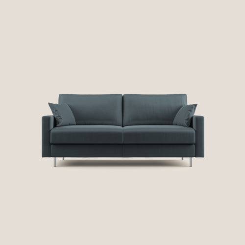 Andromeda divano letto matrimoniale in velluto morbido impermeabile T01 petrolio - divani.store
