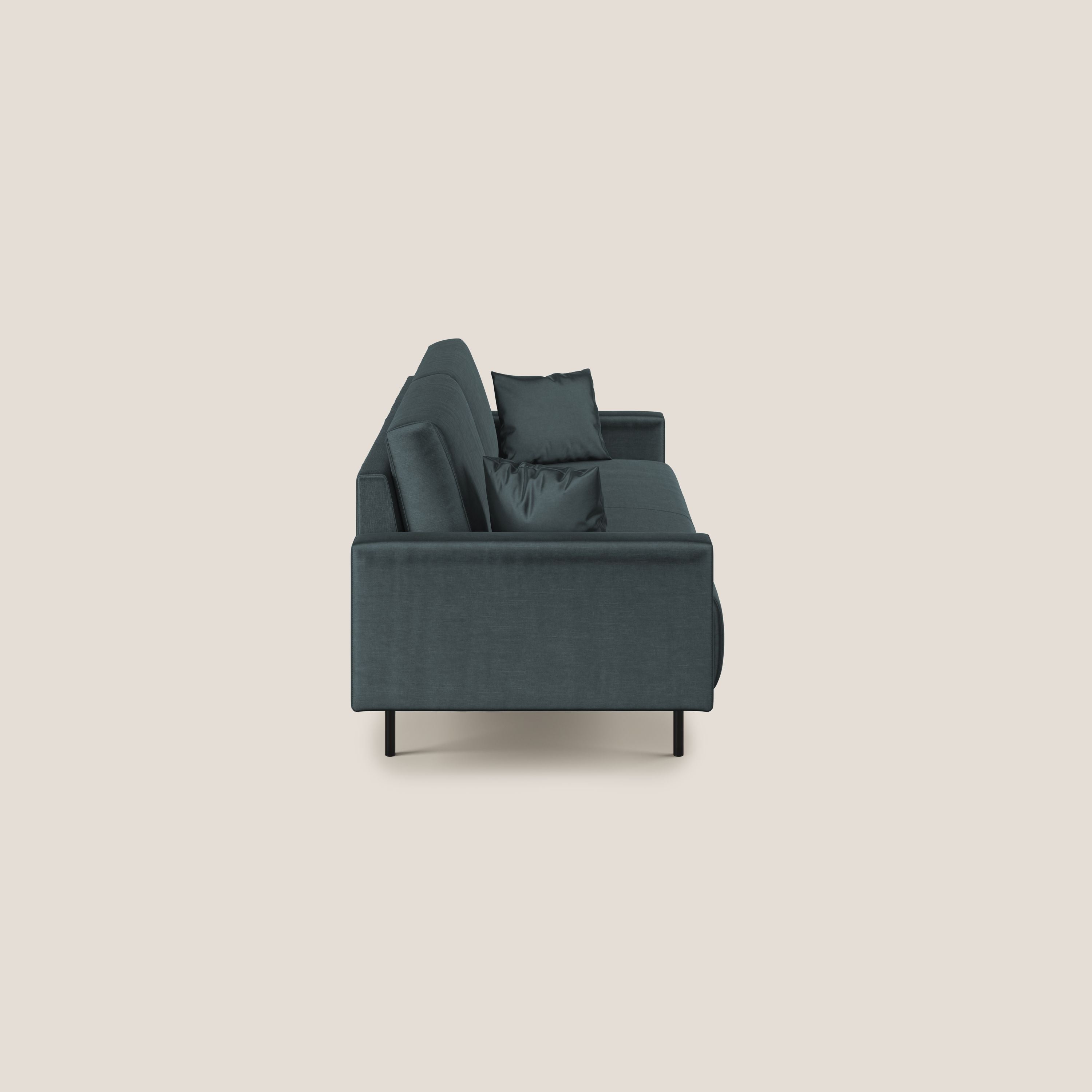 Arthur divano moderno in velluto morbido impermeabile T01 petrolio - divani.store