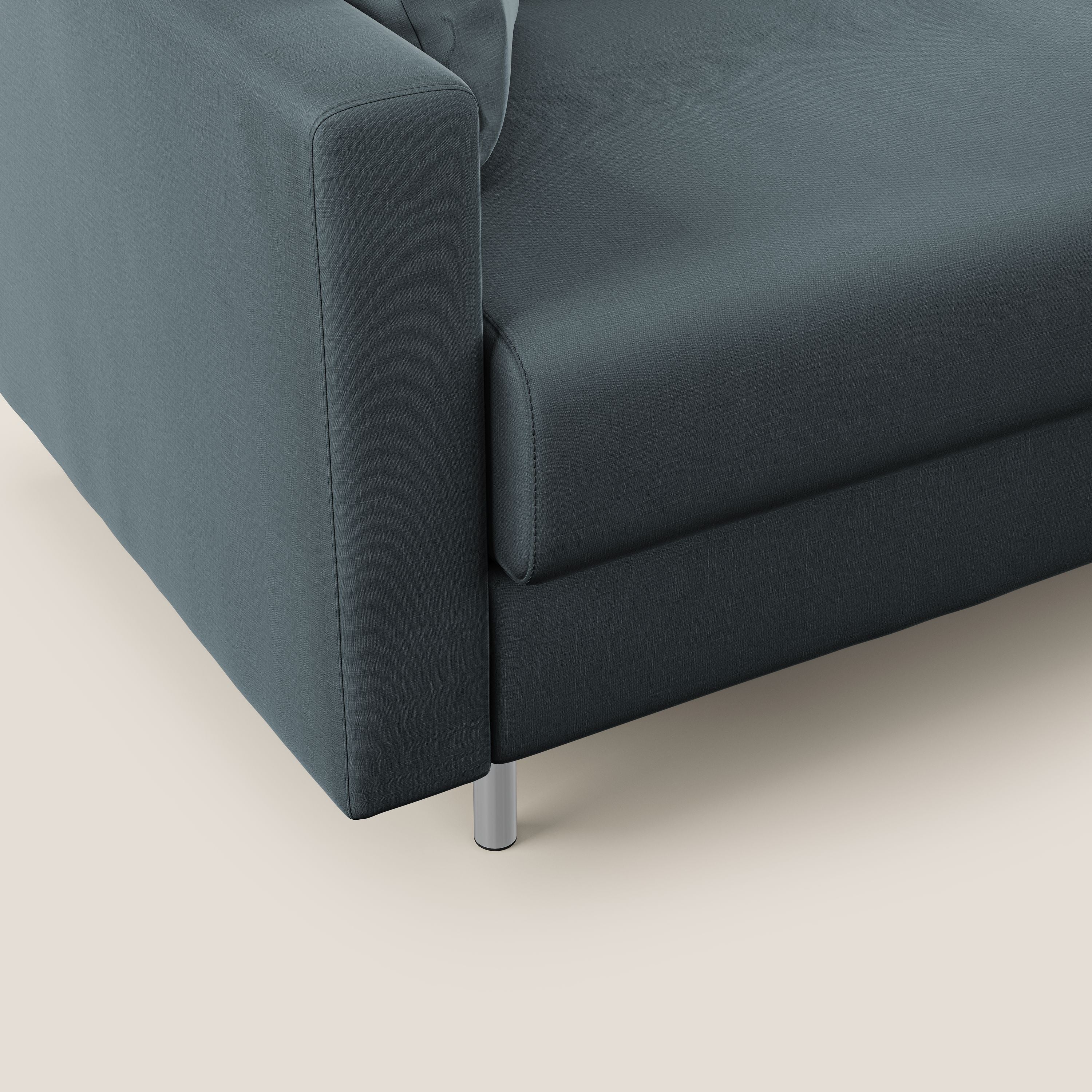 Andromeda divano letto angolare in velluto morbido impermeabile T01 grigio chiaro - divani.store