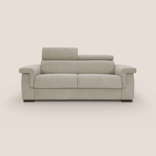 Bjorn divano letto sfoderabile con materasso H18 cm e poggiatesta reclinabili in tessuto impermeabile T02 panna - divani.store