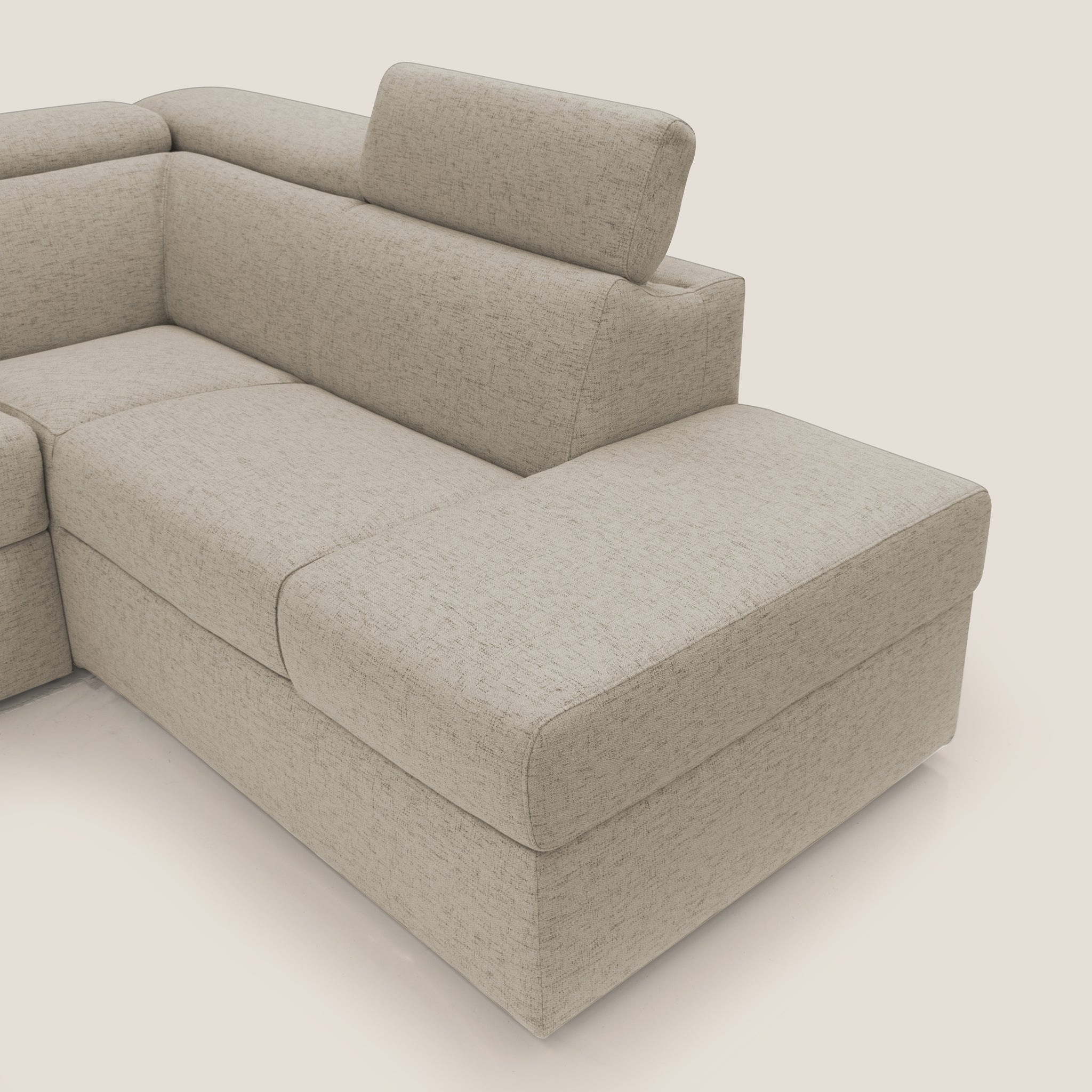 Avalon divano letto angolare con materasso H18 cm in tessuto impermeabile T03