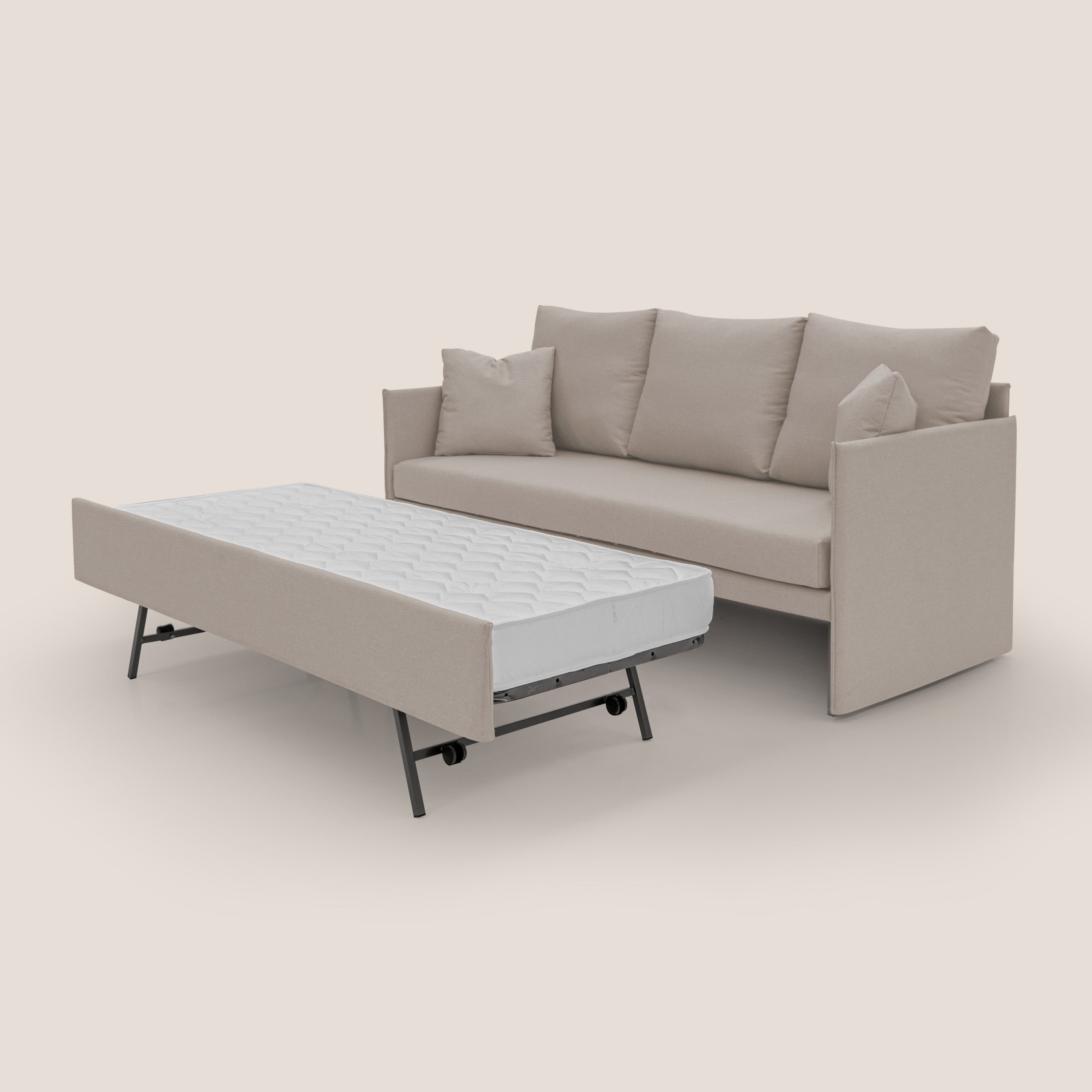 Brera Divano duplex con doppio letto in tessuto simil cotone impermeabile T13 panna - divani.store