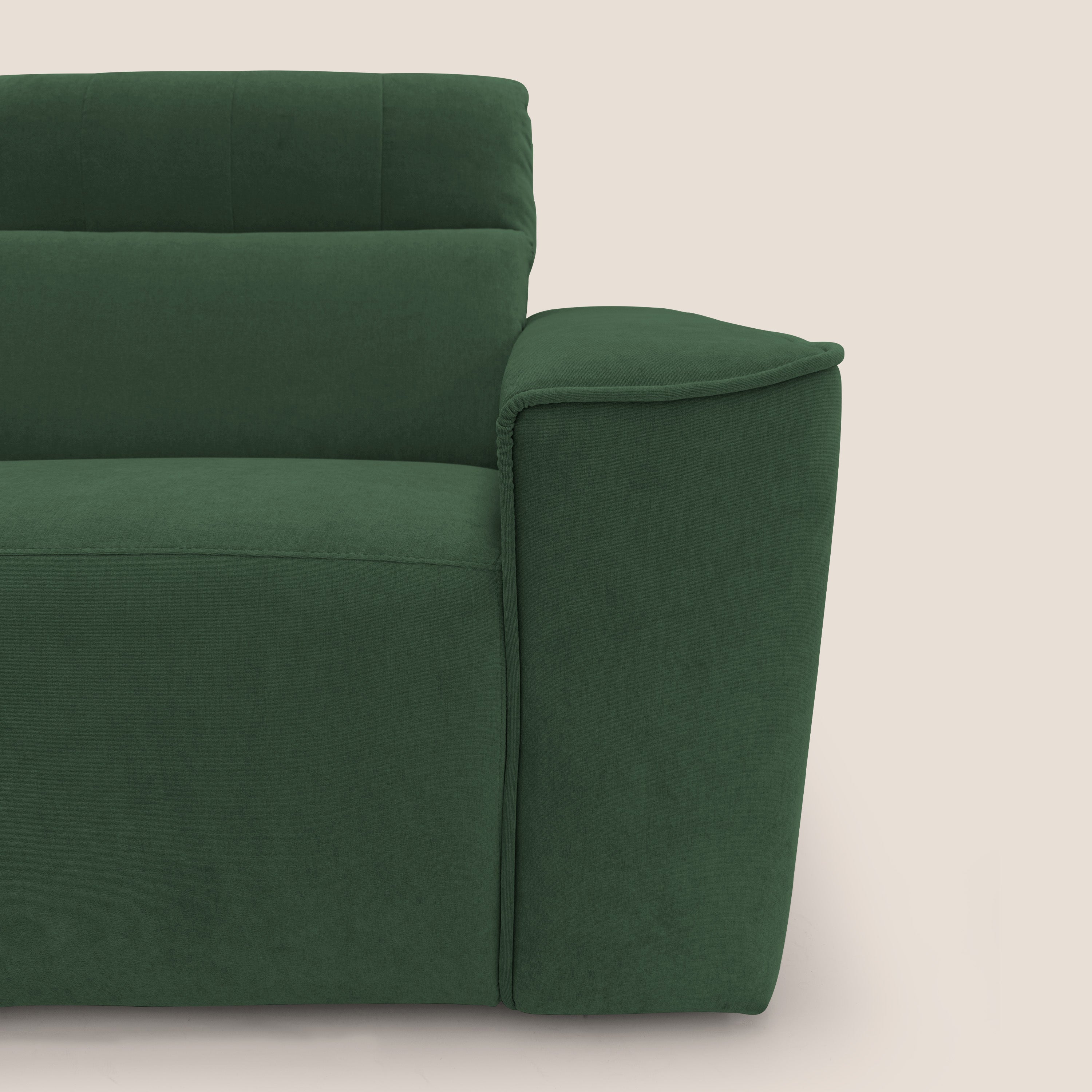 Clark Divano modulare angolare REVERSIBILE con opzione relax elettrico in tessuto smacchiabile impermeabile T17 verde - divani.store