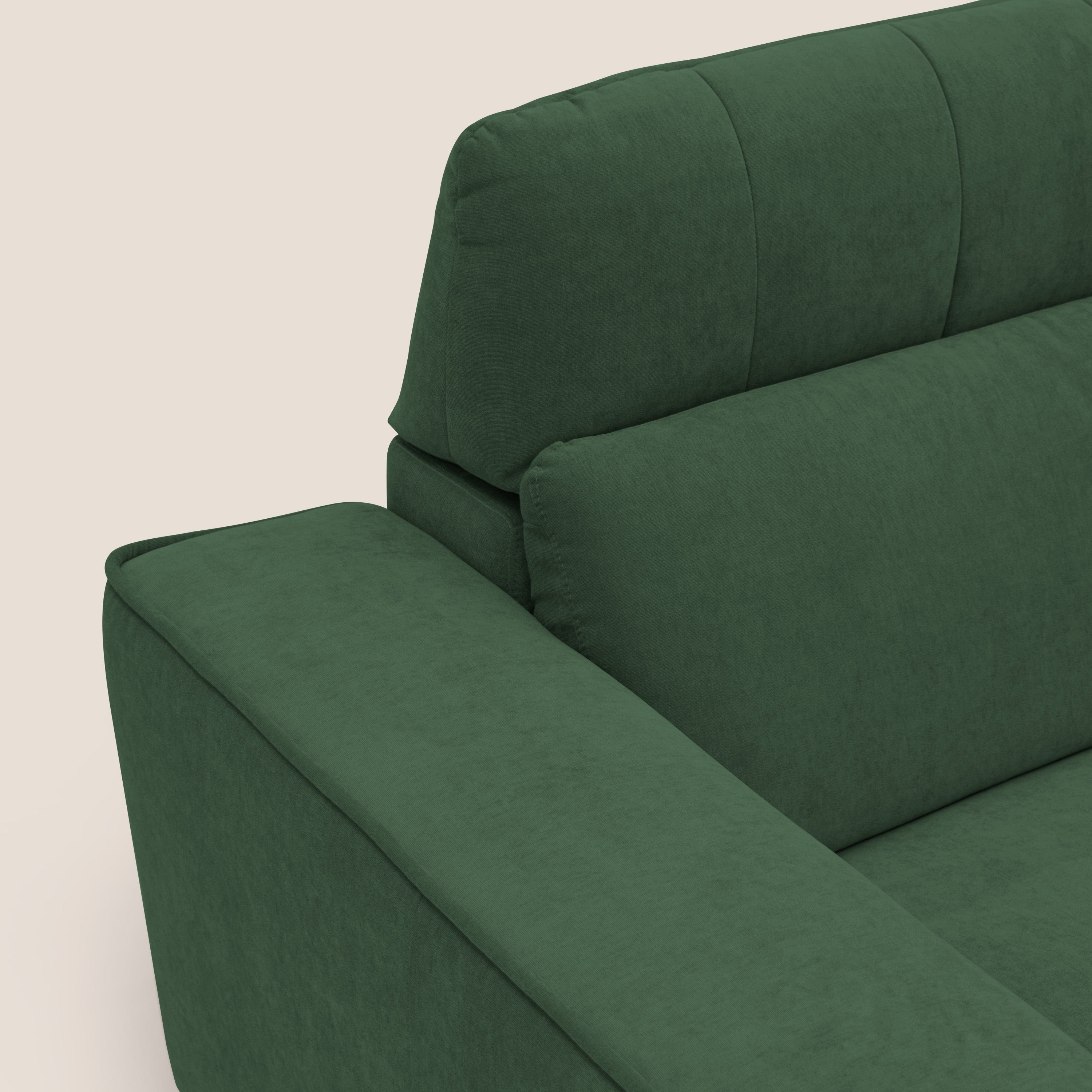 Clark Divano modulare angolare REVERSIBILE con opzione relax elettrico in tessuto smacchiabile impermeabile T17 verde - divani.store