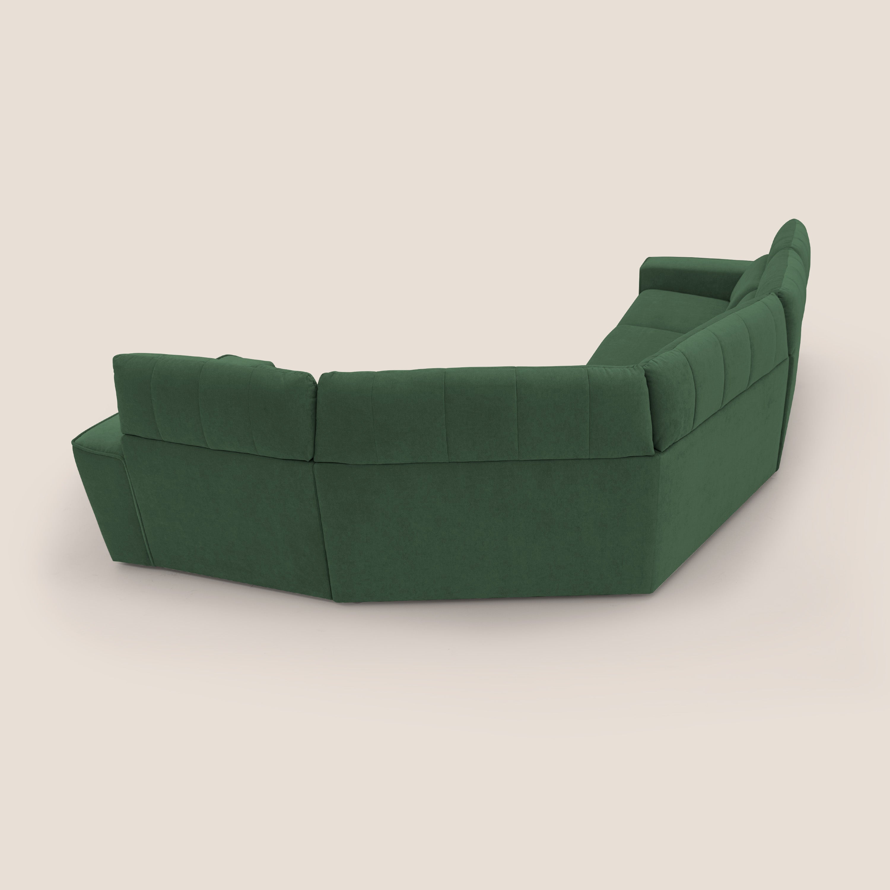 Clark Divano modulare angolare REVERSIBILE con opzione relax elettrico in tessuto smacchiabile impermeabile T17 verde - divani.store