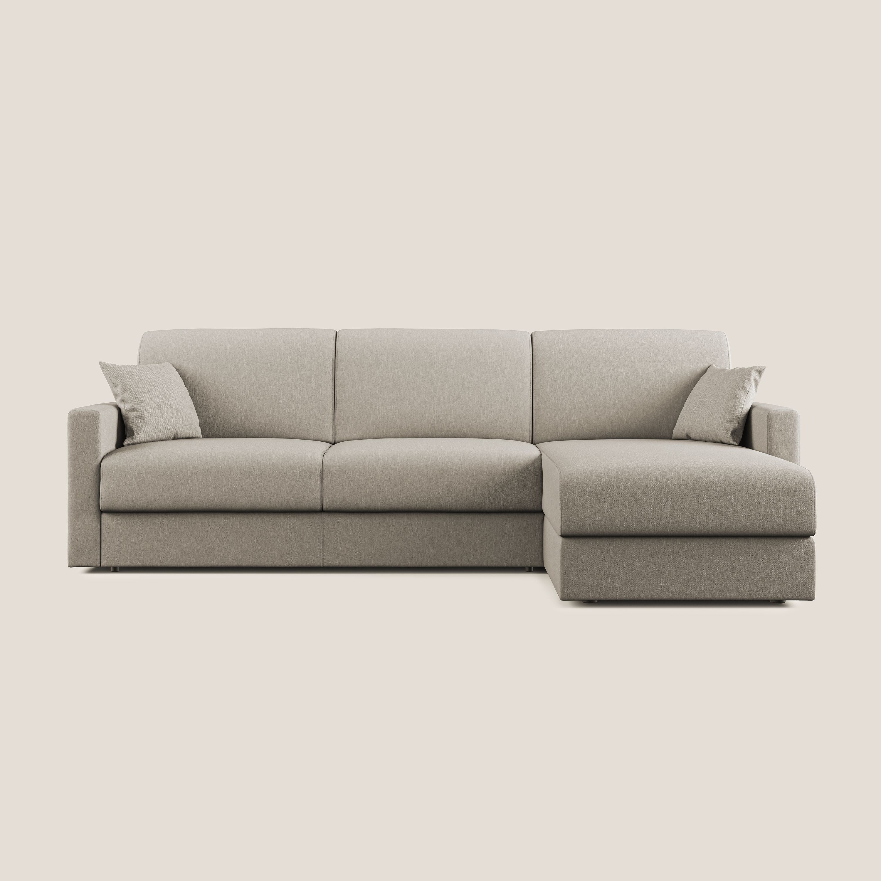 Chris Divano letto angolare 5 posti in tessuto impermeabile T13 panna - divani.store