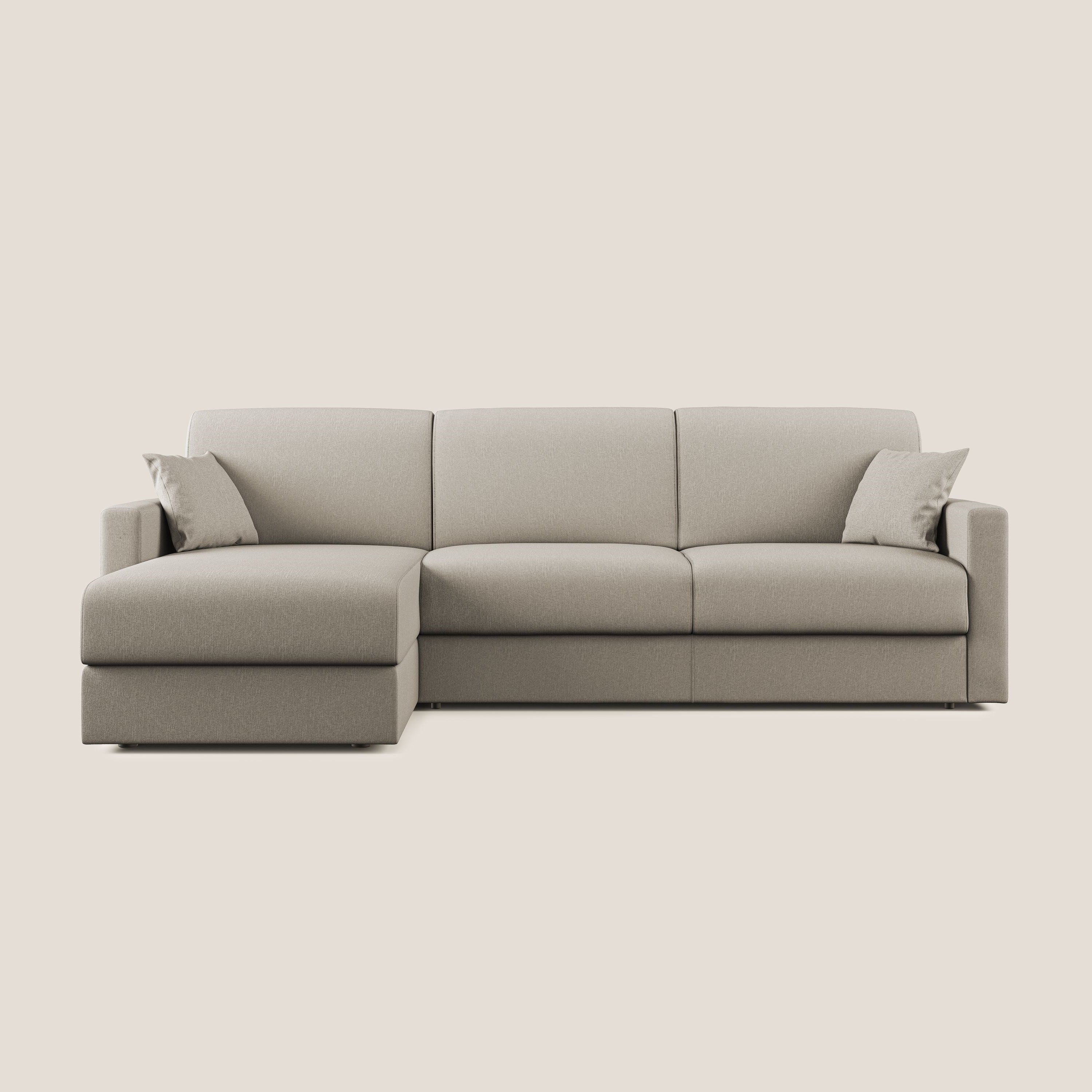 Chris Divano letto angolare 5 posti in tessuto impermeabile T13 panna - divani.store