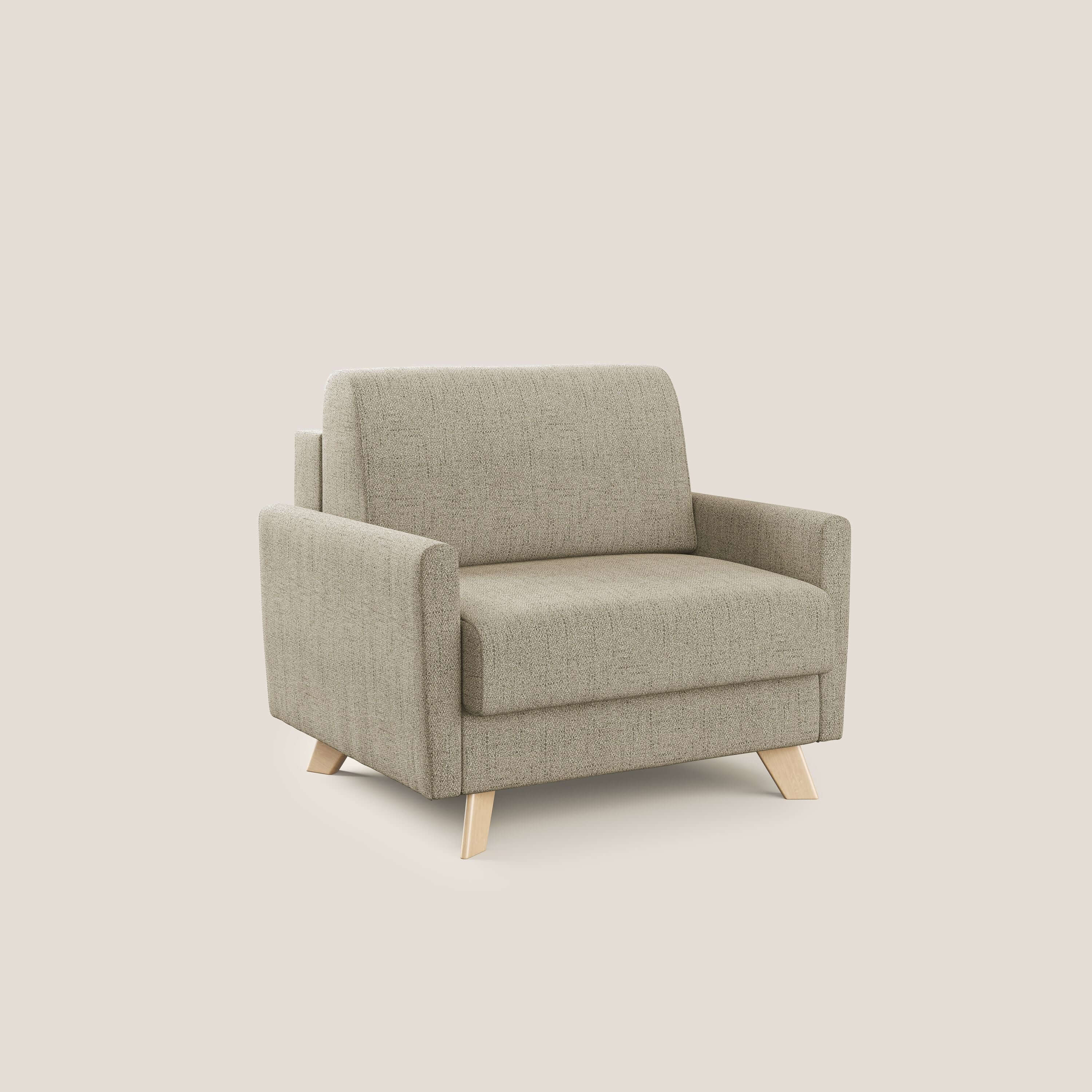 Edgar poltrona letto in tessuto felis impermeabile T03 beige - divani.store