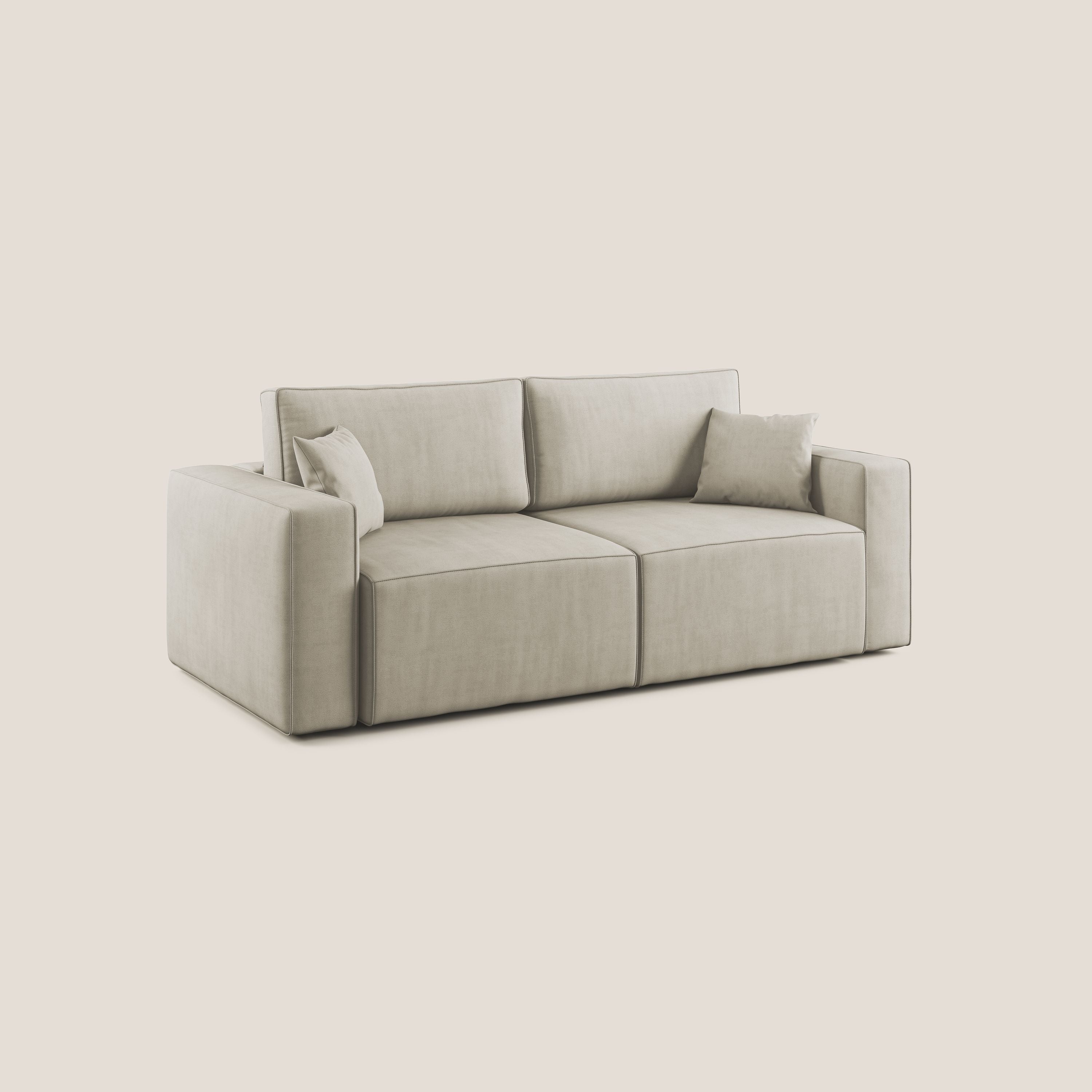 Morfeo divano con sedute estraibili in morbido tessuto impermeabile T02 panna - divani.store