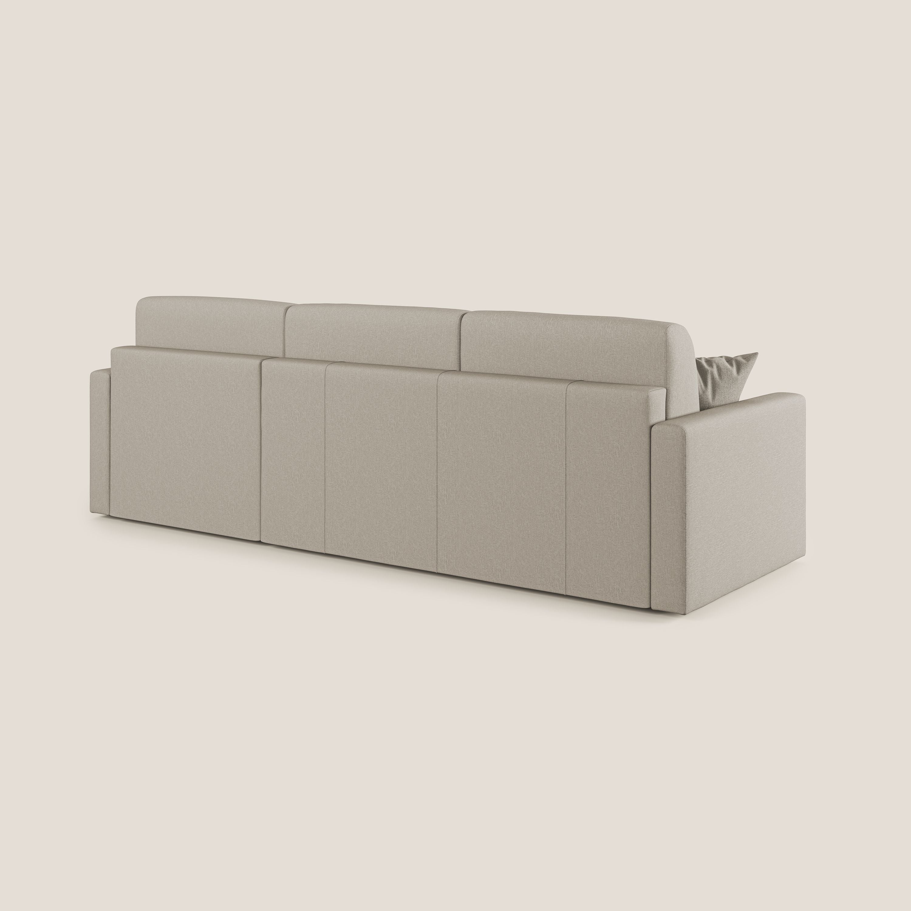 Chris Divano letto angolare 5 posti in tessuto impermeabile T13 panna - divani.store