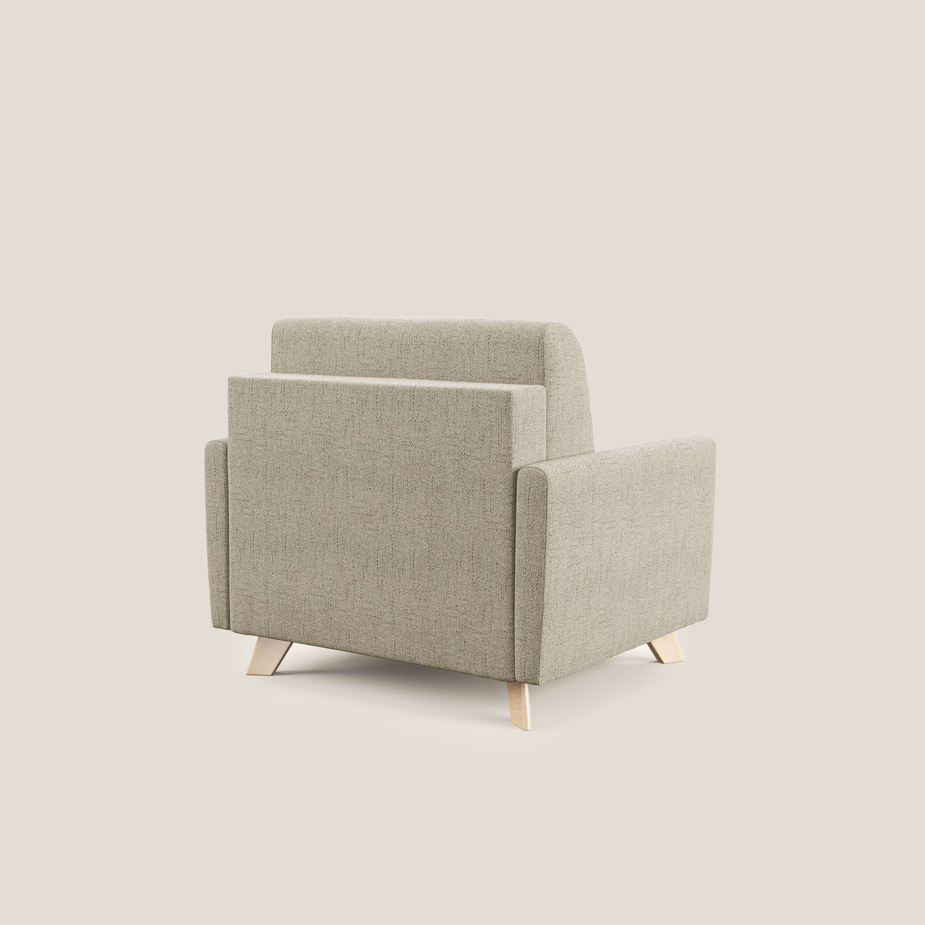 Edgar poltrona letto in tessuto felis impermeabile T03 beige - divani.store