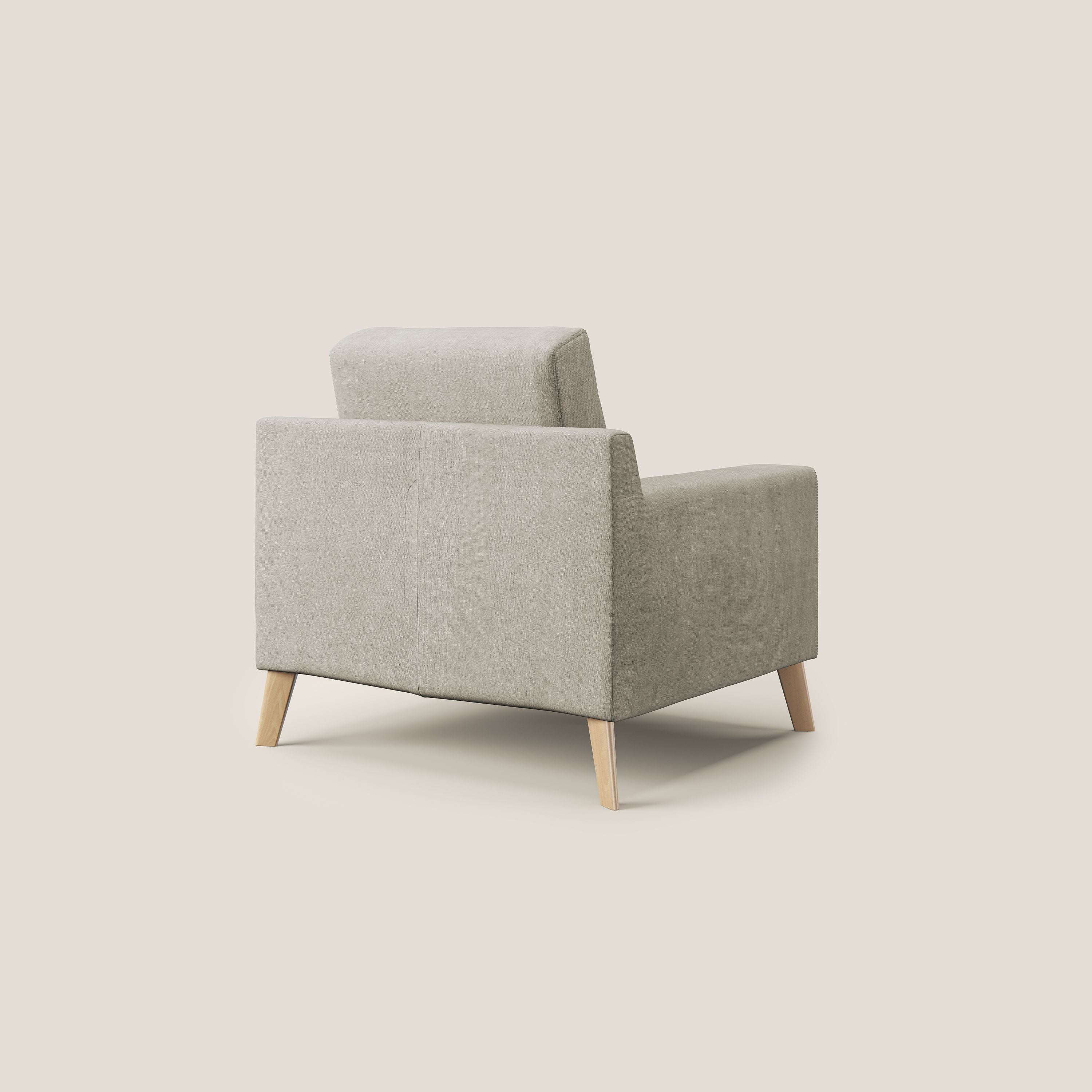 Danish poltroncina in tessuto morbido impermeabile T02 panna - divani.store