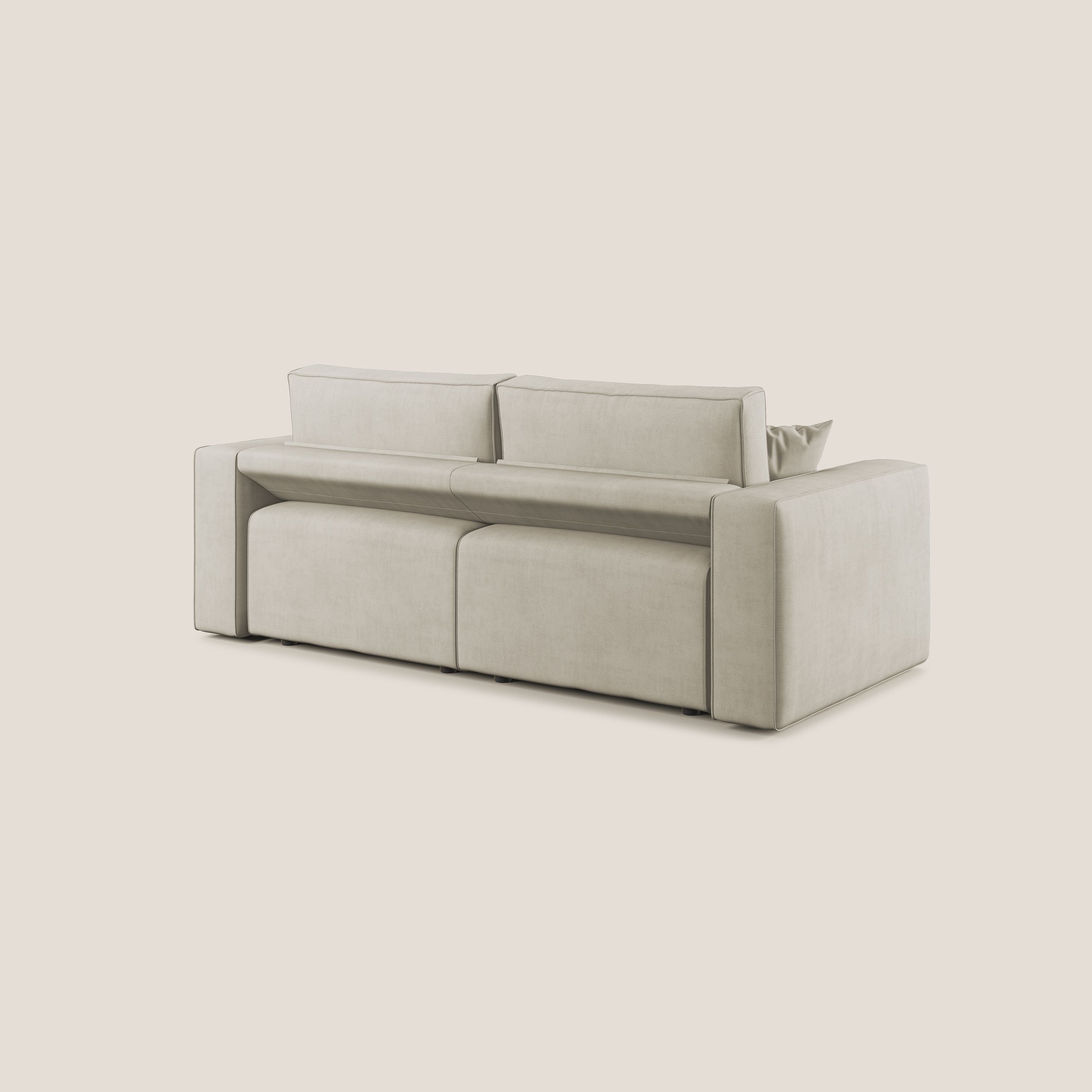 Morfeo divano con sedute estraibili in morbido tessuto impermeabile T02 panna - divani.store