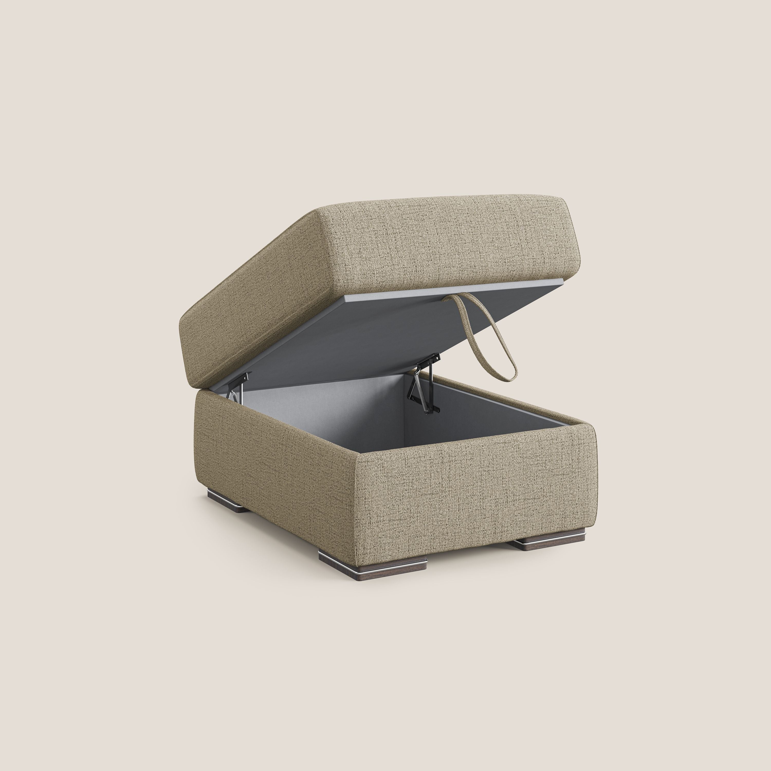 Sun pouf apribile contenitore in tessuto impermeabile fiammato T03 beige - divani.store