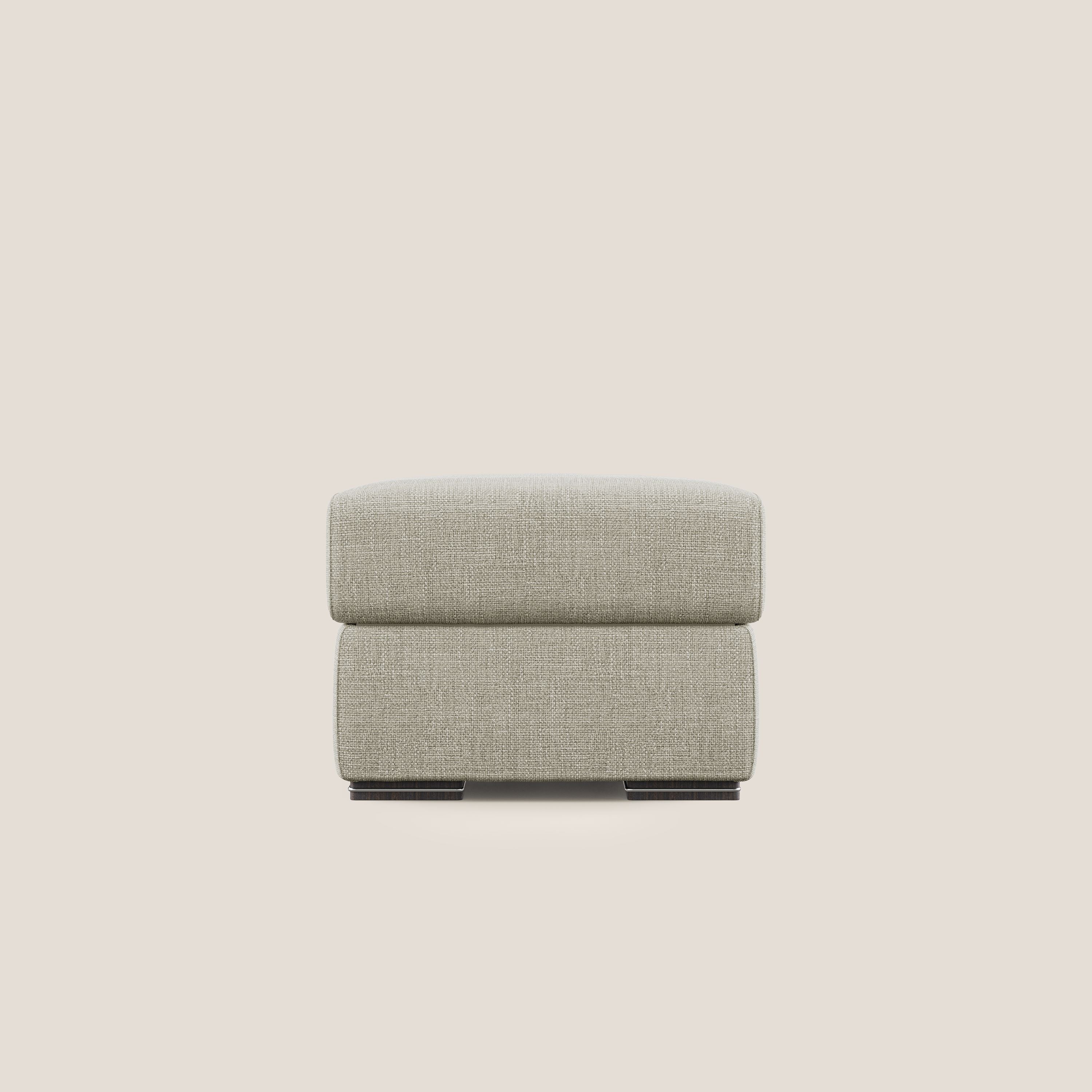 Sun pouf apribile contenitore in tessuto impermeabile morbido intreccio T06 panna - divani.store