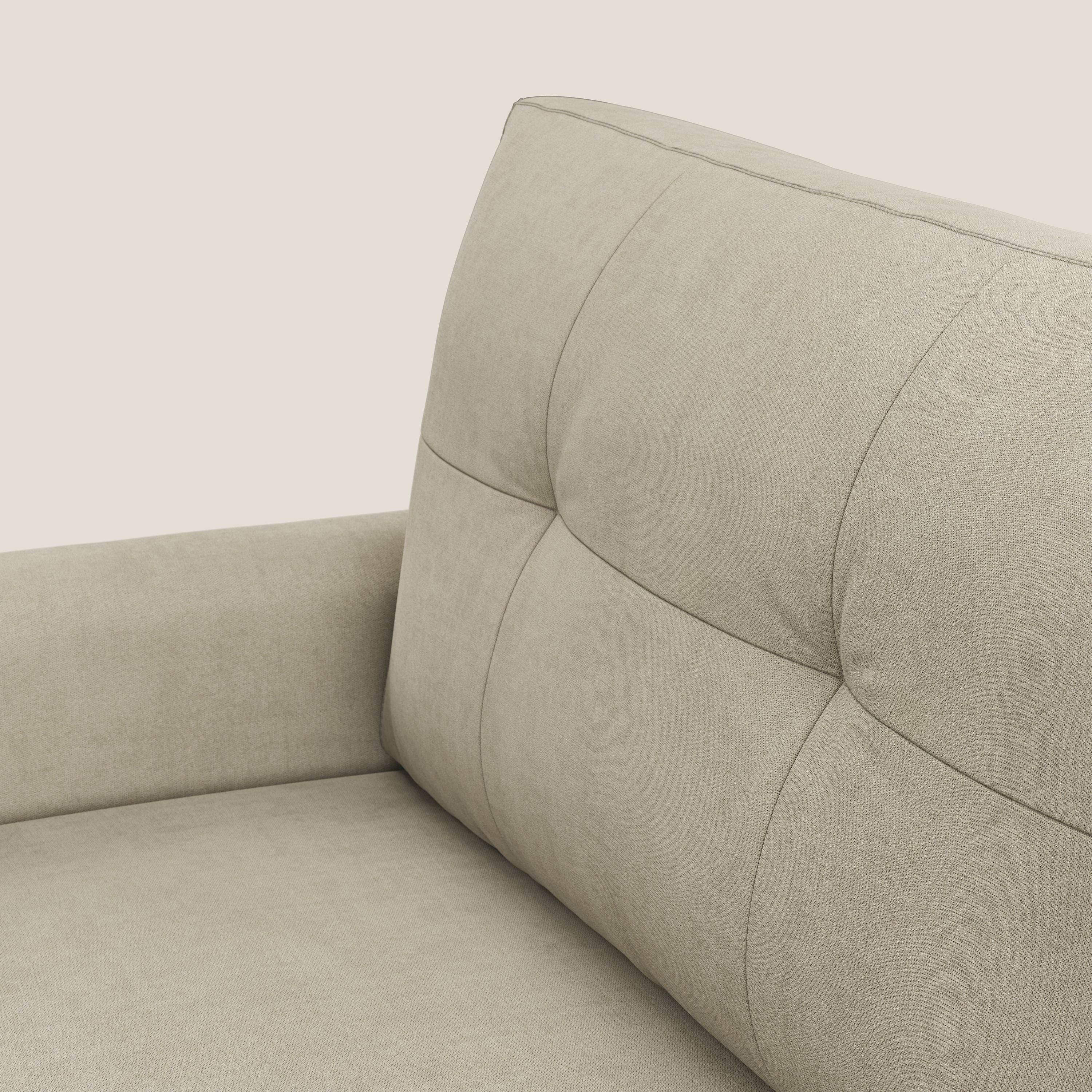 Callisto Divano letto angolare con penisola in tessuto morbido impermeabile T02 panna - divani.store