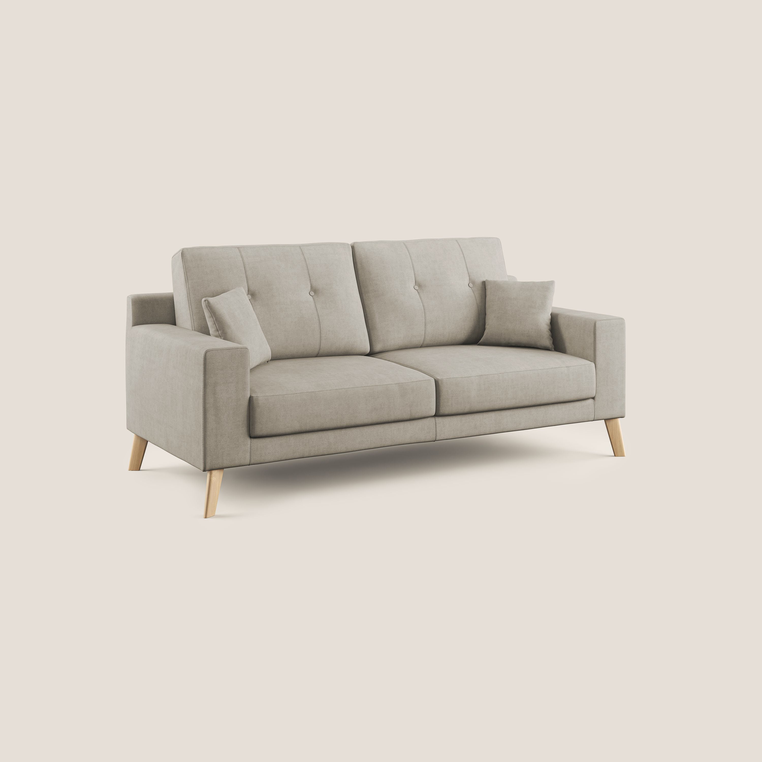 Danish divano moderno in tessuto morbido impermeabile T02 panna - divani.store