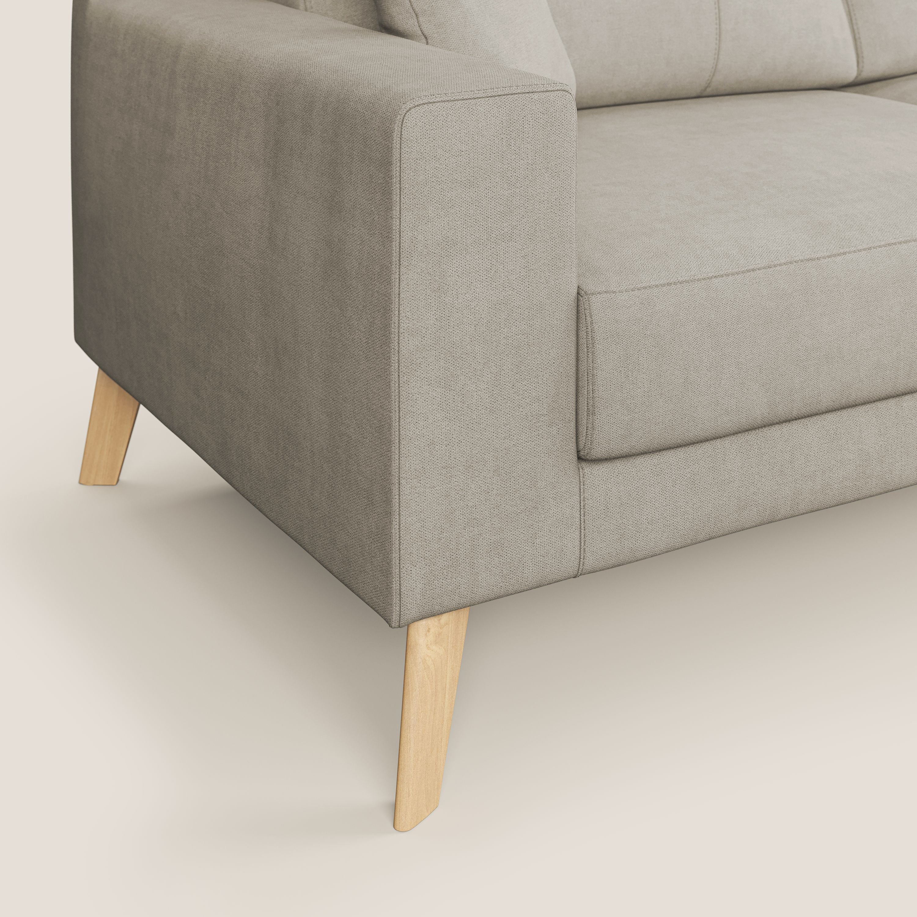 Danish divano moderno in tessuto morbido impermeabile T02 panna - divani.store