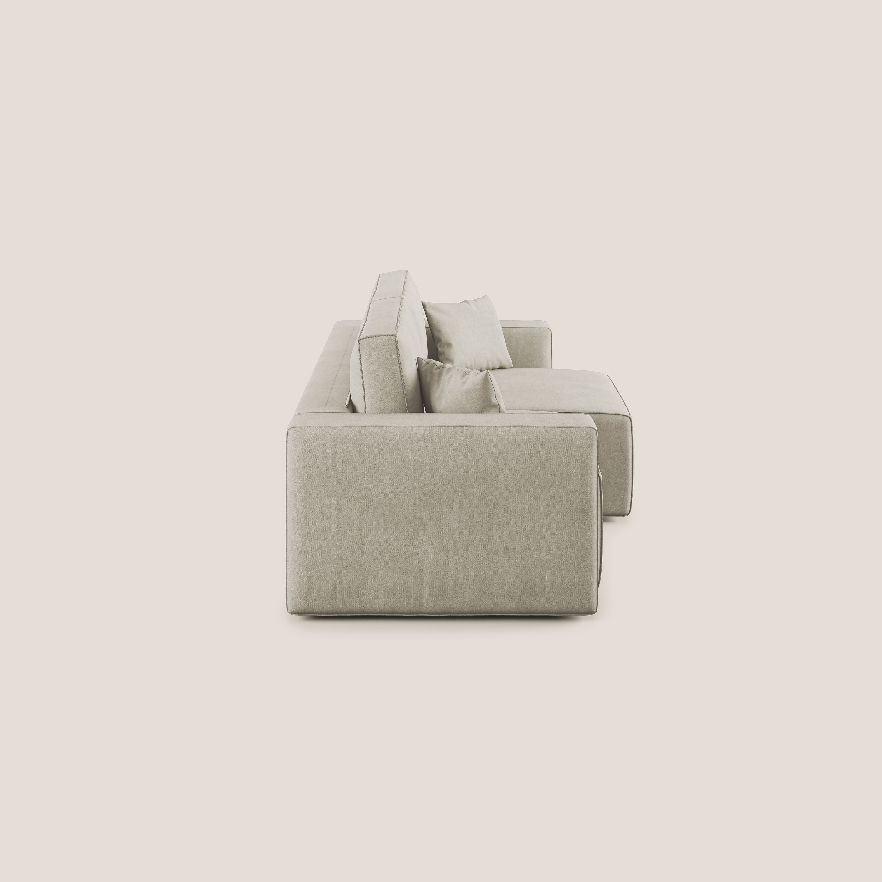 Morfeo divano con sedute estraibili in morbido tessuto impermeabile T02 panna - divani.store