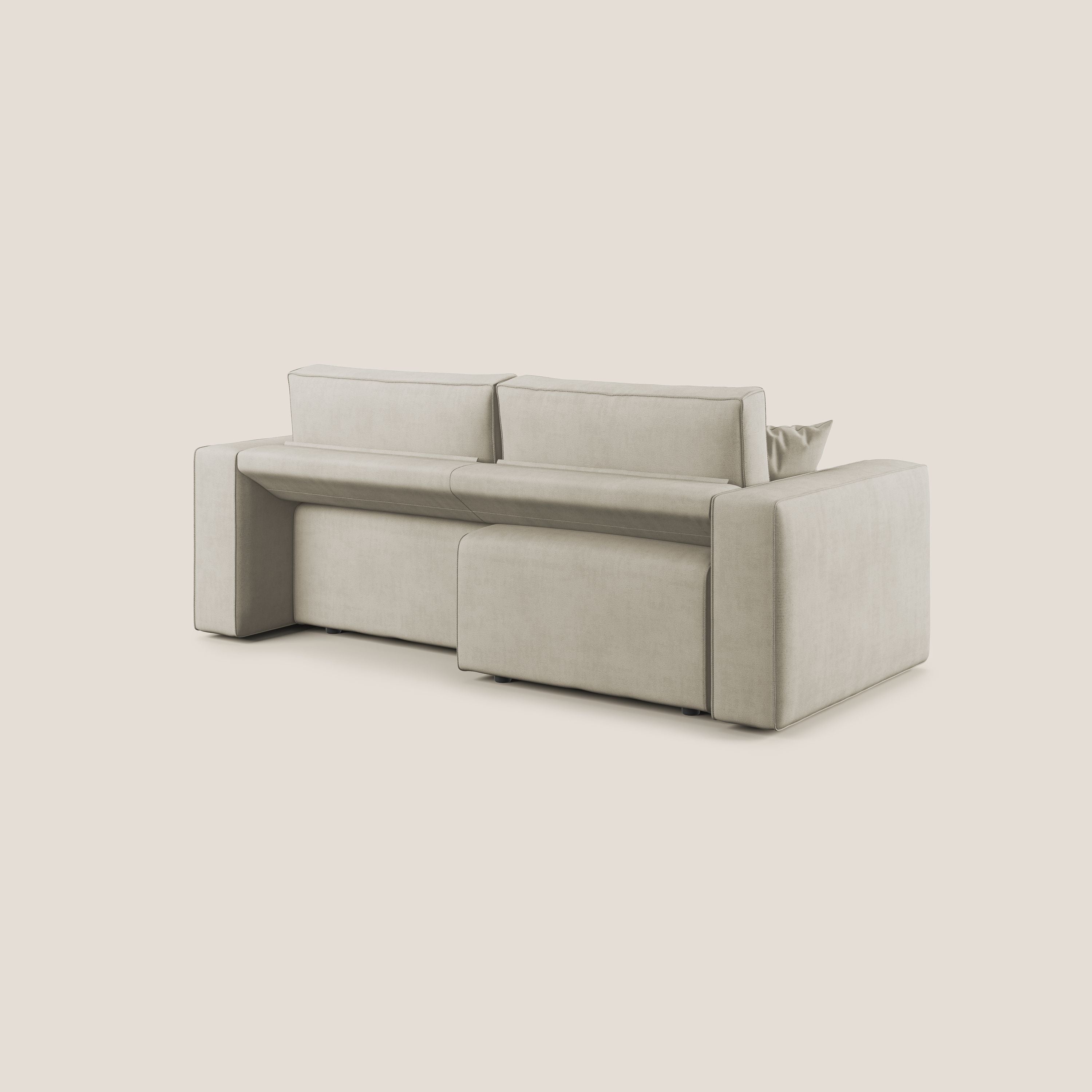 Morfeo divano con sedute estraibili in morbido tessuto impermeabile T02 panna - divani.store