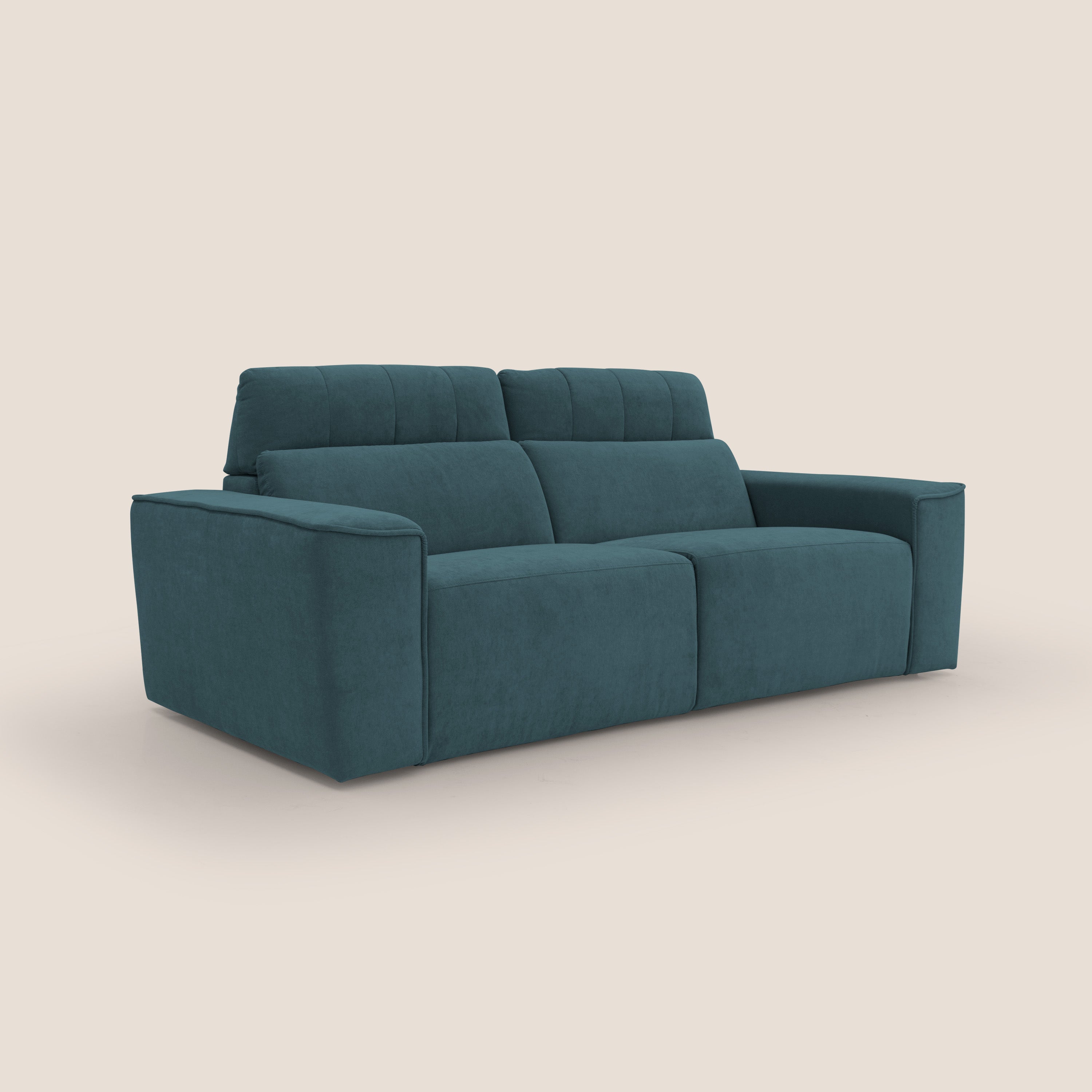 Clark Divano modulare con opzione relax elettrico in tessuto smacchiabile impermeabile T17 petrolio - divani.store