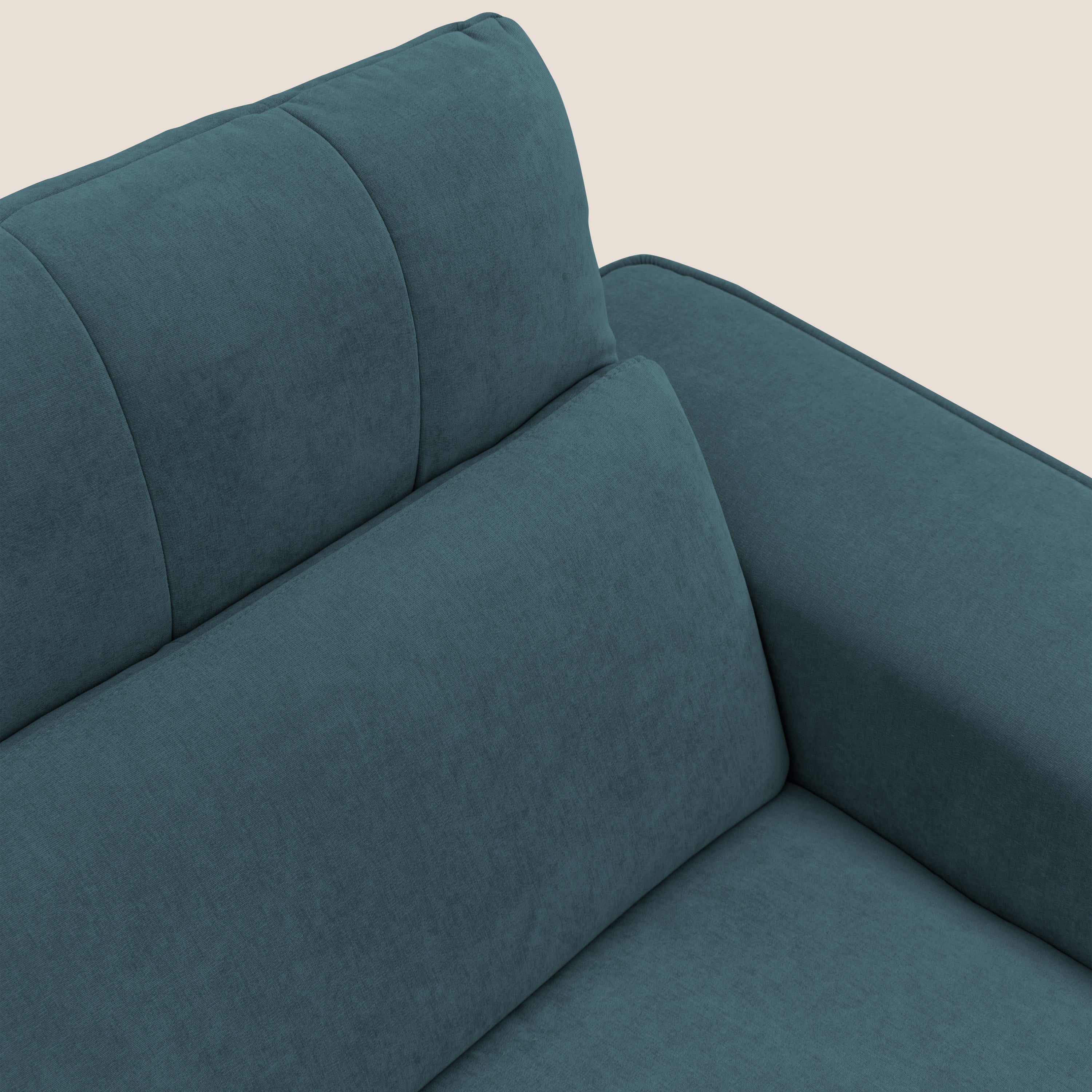 Clark Divano angolare con opzione relax elettrico in tessuto smacchiabile impermeabile T17 petrolio - divani.store
