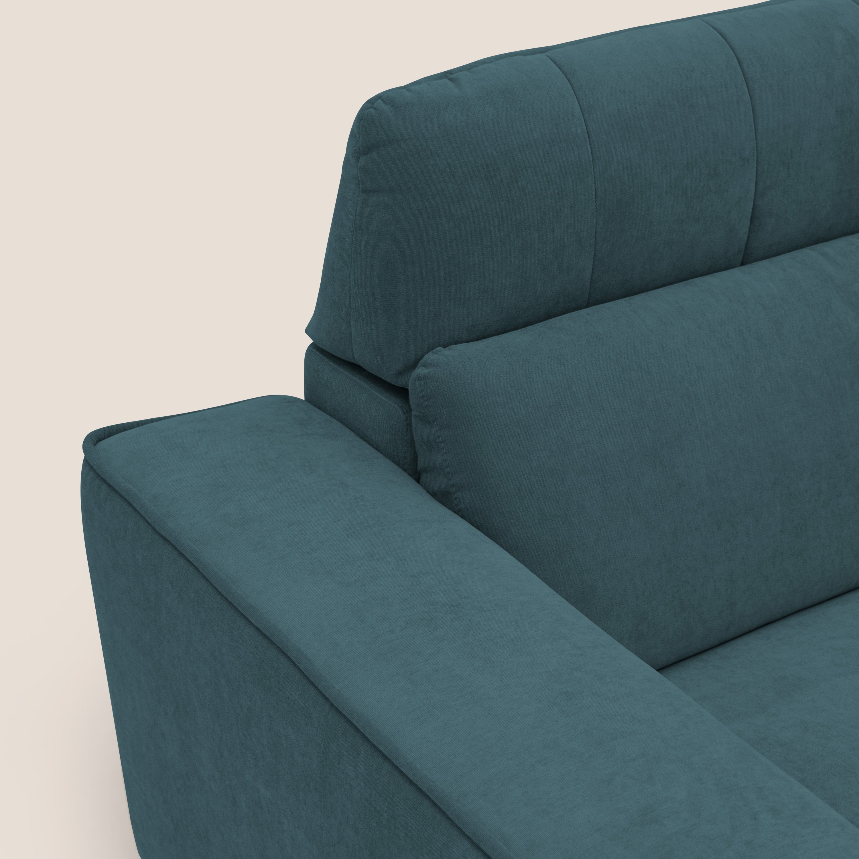 Clark Divano angolare con opzione relax elettrico in tessuto smacchiabile impermeabile T17 petrolio - divani.store