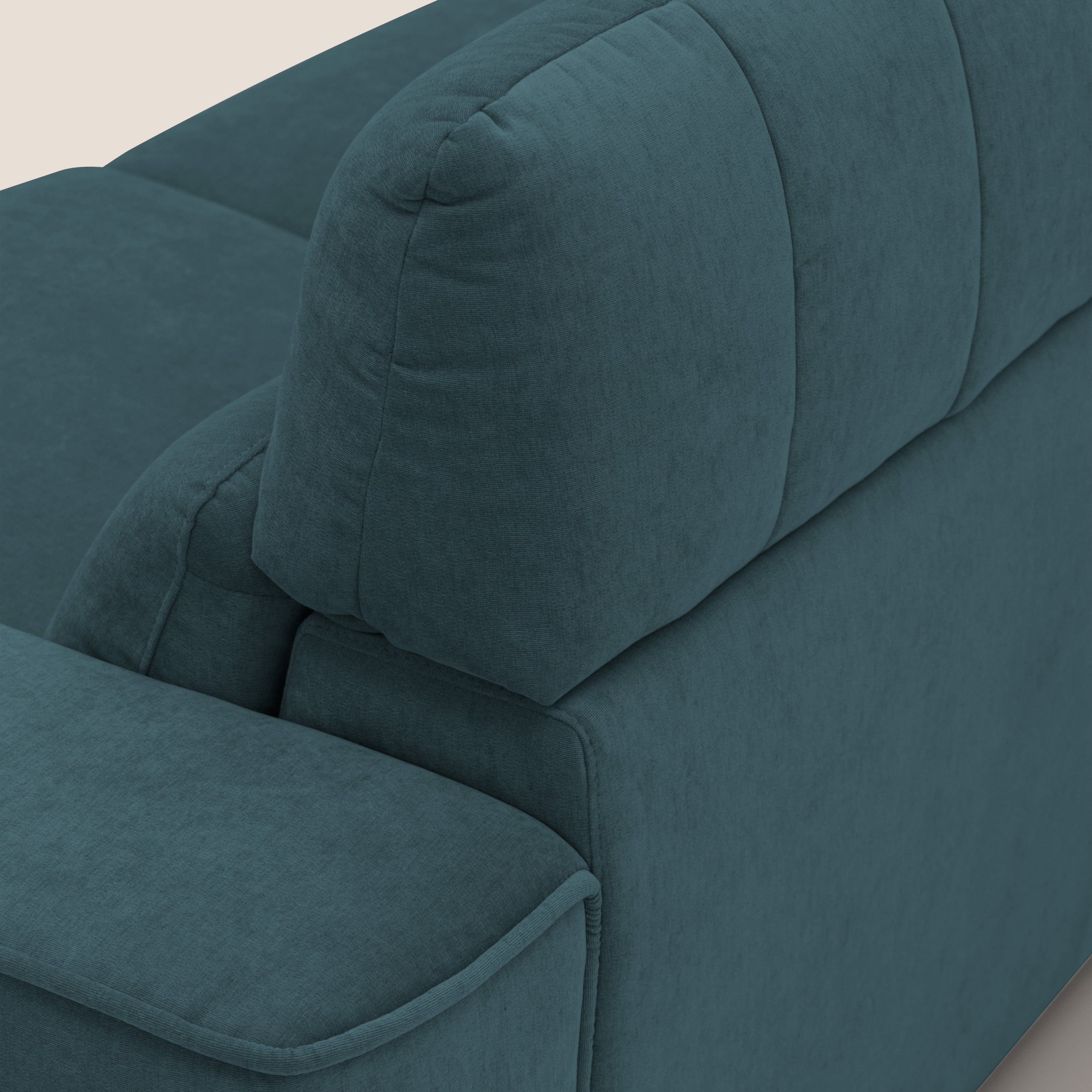 Clark Divano angolare con opzione relax elettrico in tessuto smacchiabile impermeabile T17 petrolio - divani.store