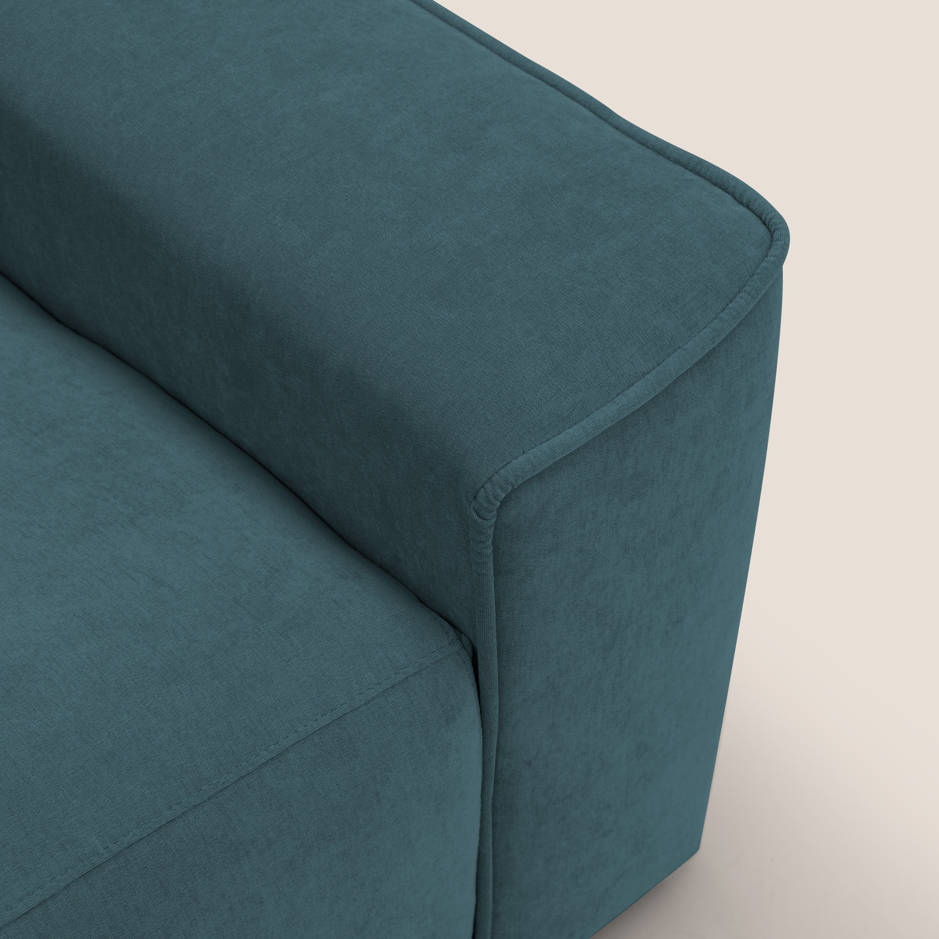 Clark Divano angolare con opzione relax elettrico in tessuto smacchiabile impermeabile T17 petrolio - divani.store