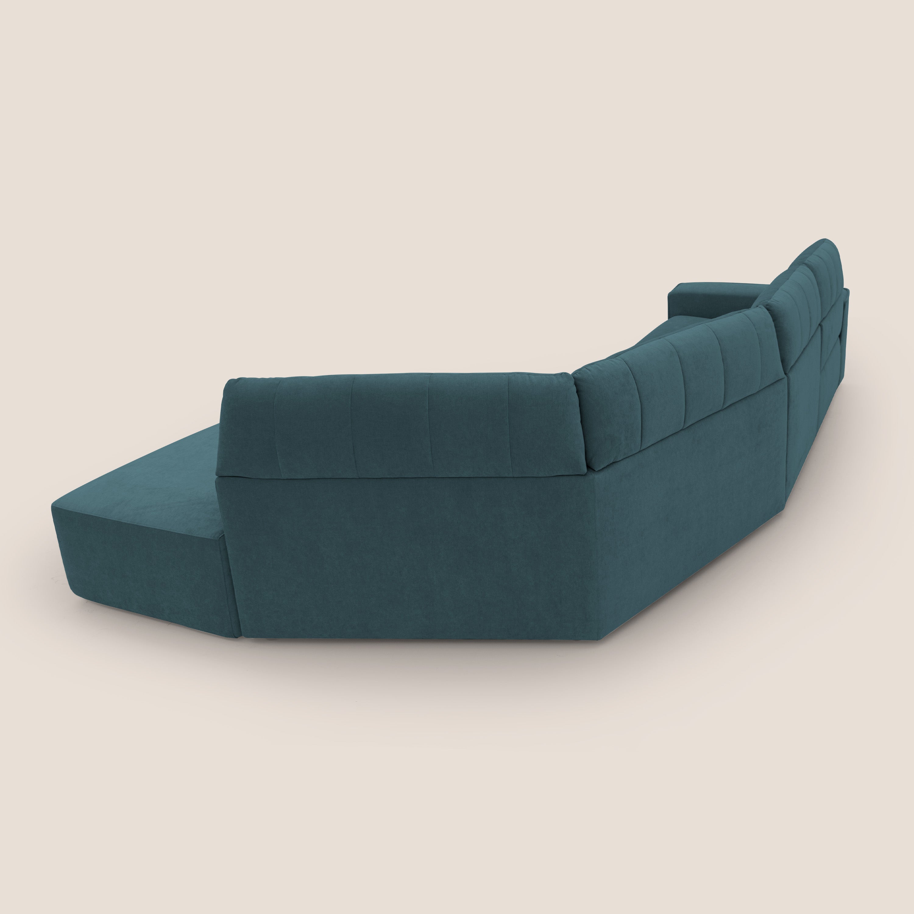 Clark Divano angolare con opzione relax elettrico in tessuto smacchiabile impermeabile T17 petrolio - divani.store