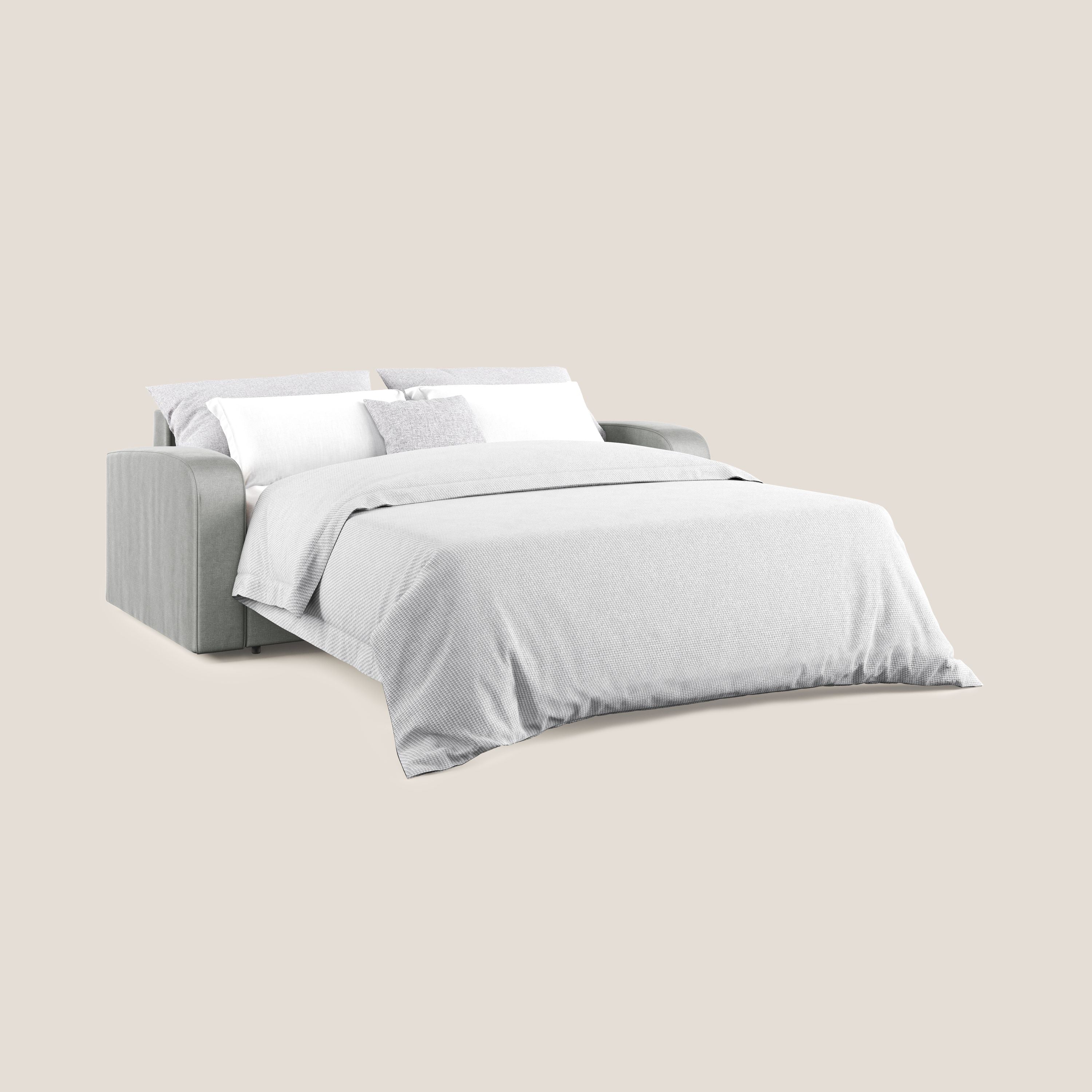 Lebron Divano letto matrimoniale in velluto morbido T01 grigio chiaro - divani.store