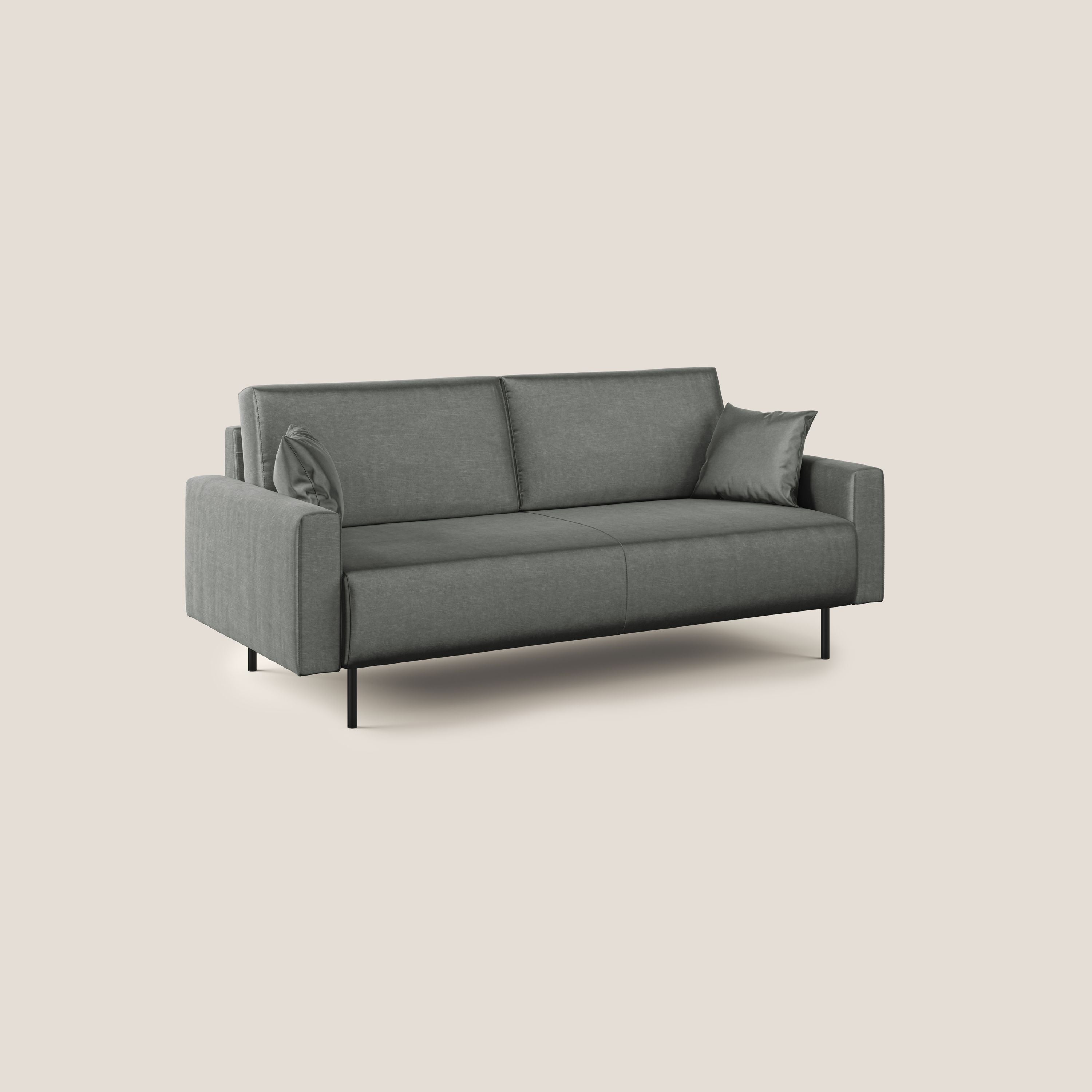 Arthur divano moderno in velluto morbido impermeabile T01 grigio chiaro - divani.store
