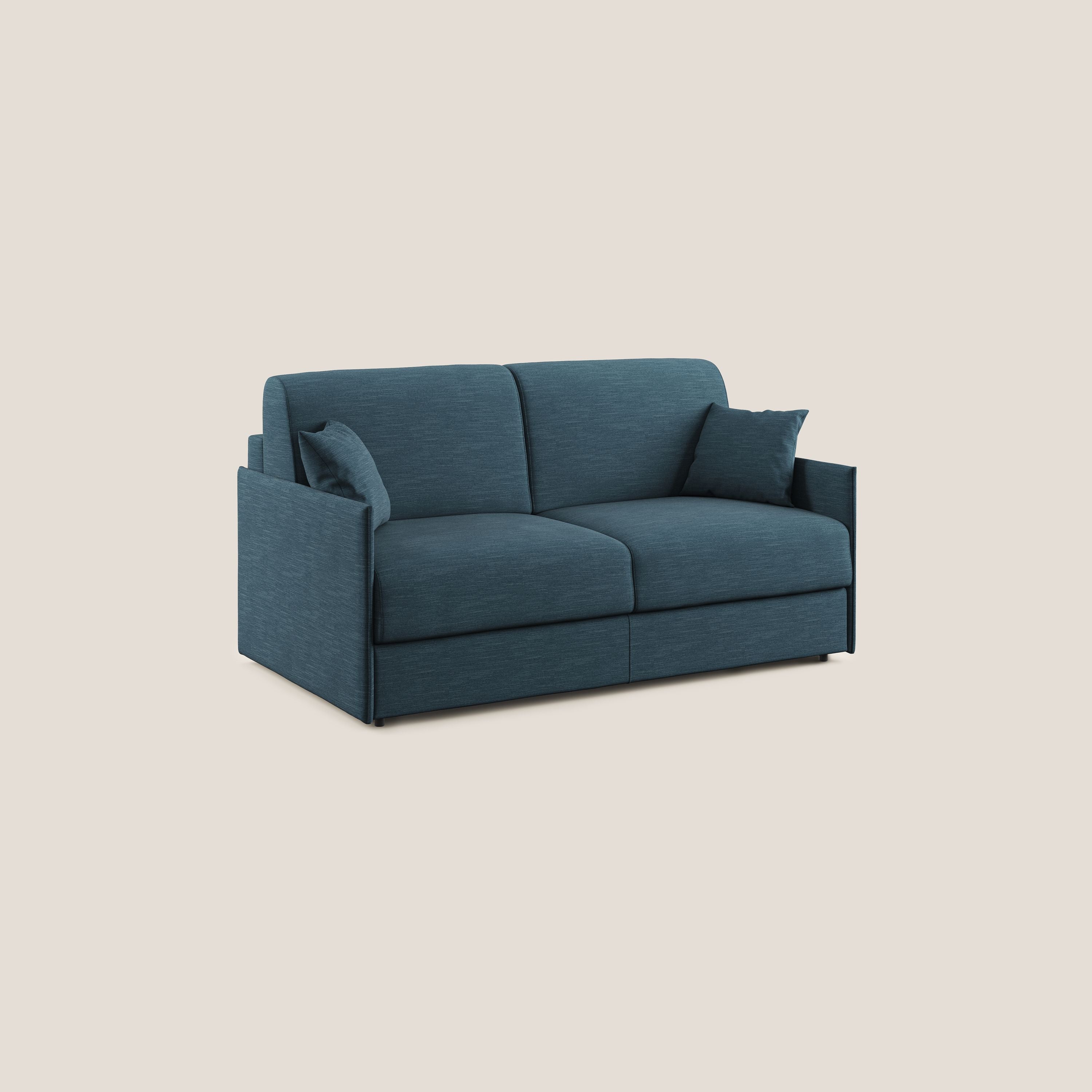 Evans Divano letto in tessuto Ecosostenibile petrolio - divani.store