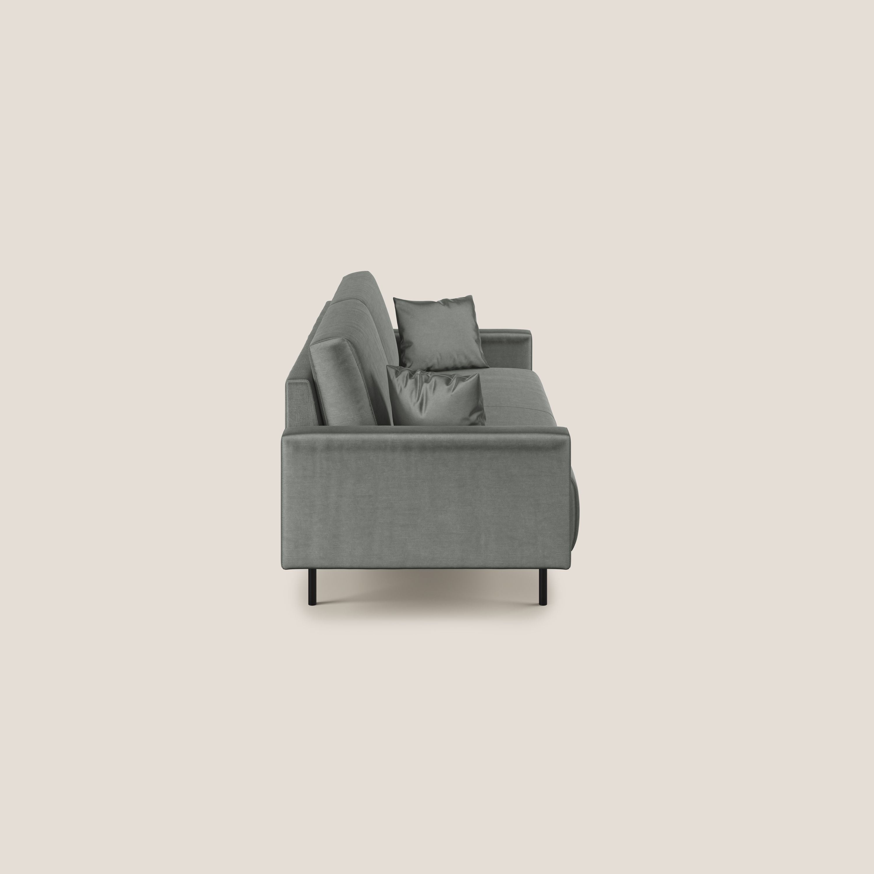 Arthur divano moderno in velluto morbido impermeabile T01 grigio chiaro - divani.store